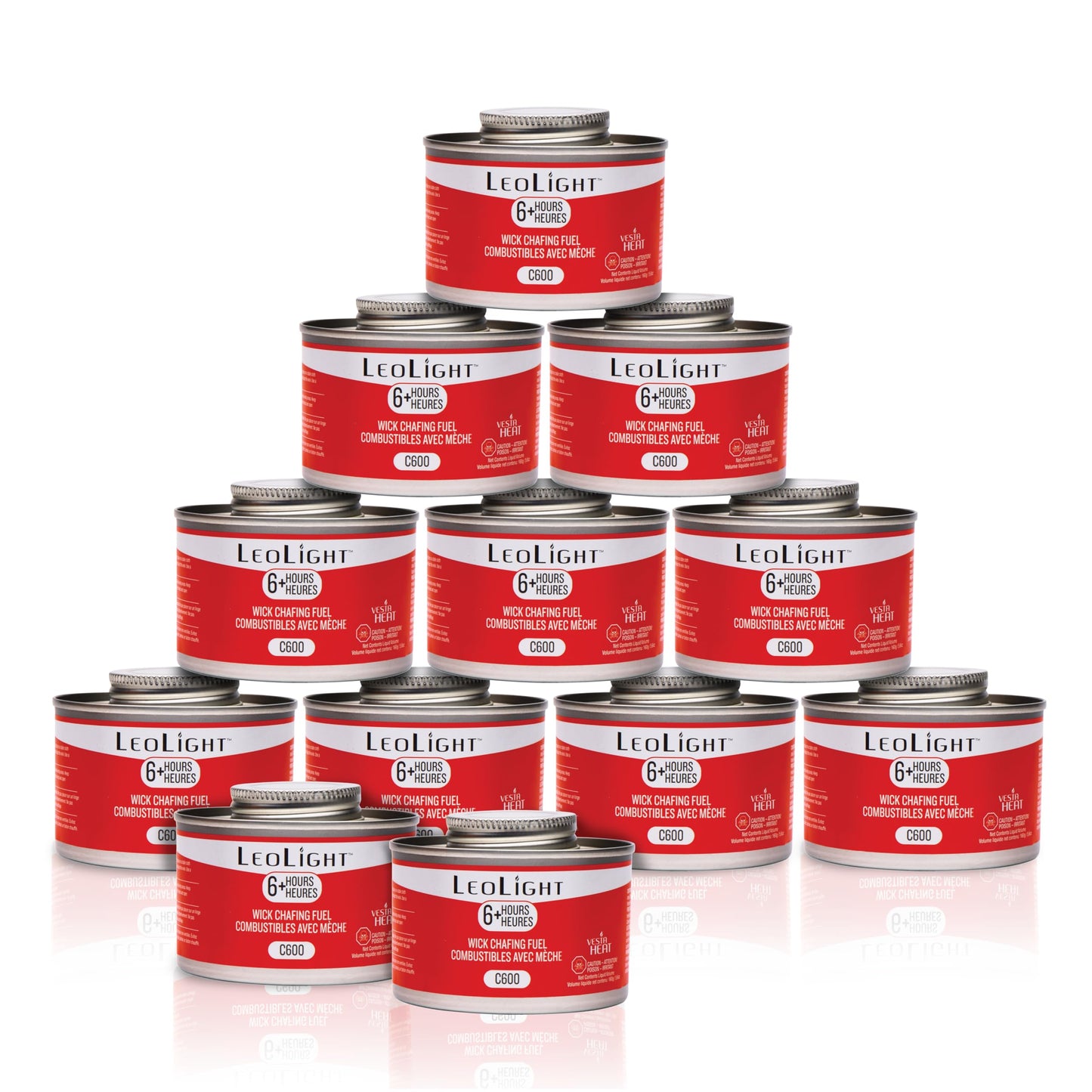 12 Pack Chafing Fuel 6 Hour Burn – Odorless, Smokeless & Spill-Proof Wick, 7oz Food Warmer Fuel for Chafing Dish Sets, Catering Events, Buffets, Parties & Weddings, LeoLight Cans