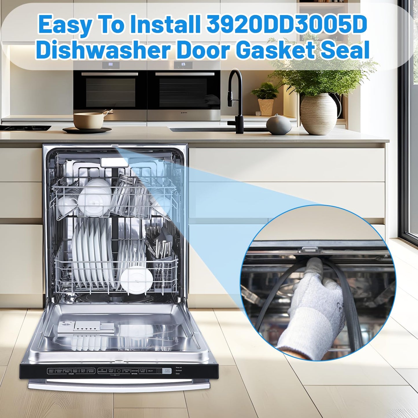 Upgraded 3920DD3005D Dishwasher Door Seal Gasket Compatible with LG Dishwasher Replacement Parts, Fits LDF5545SS LDF5545ST LDF5545WW LDT5678BD Kenmore 665 Dishwasher Door Seal