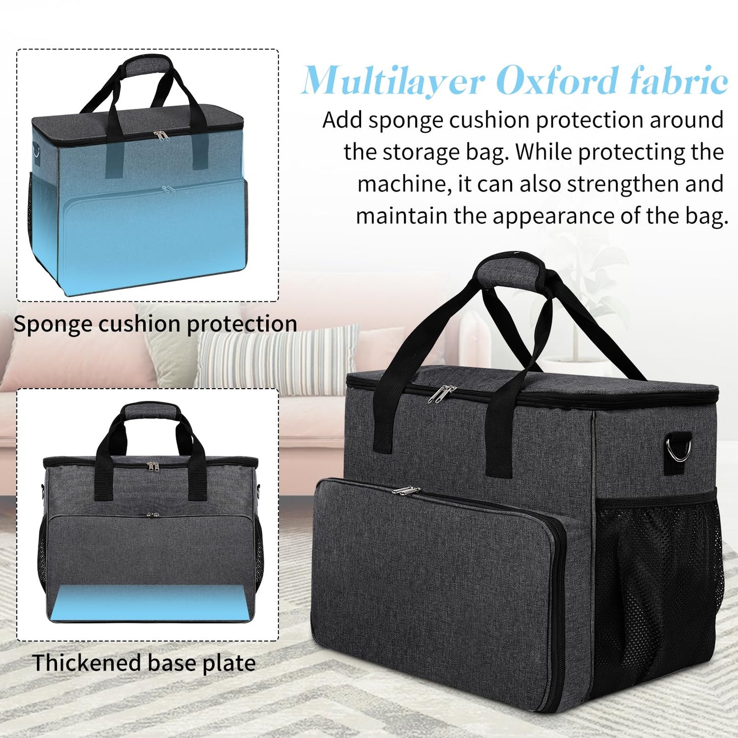 Storage Bag Compatible with Bissell Green Machine Upholstery Cleaner 1400B/3353/74R7, Carrying Bag for Bissell Carpet Cleaner, Bissell Little Green Machine Organizer, Travel Carrying Case (Bag Only!)
