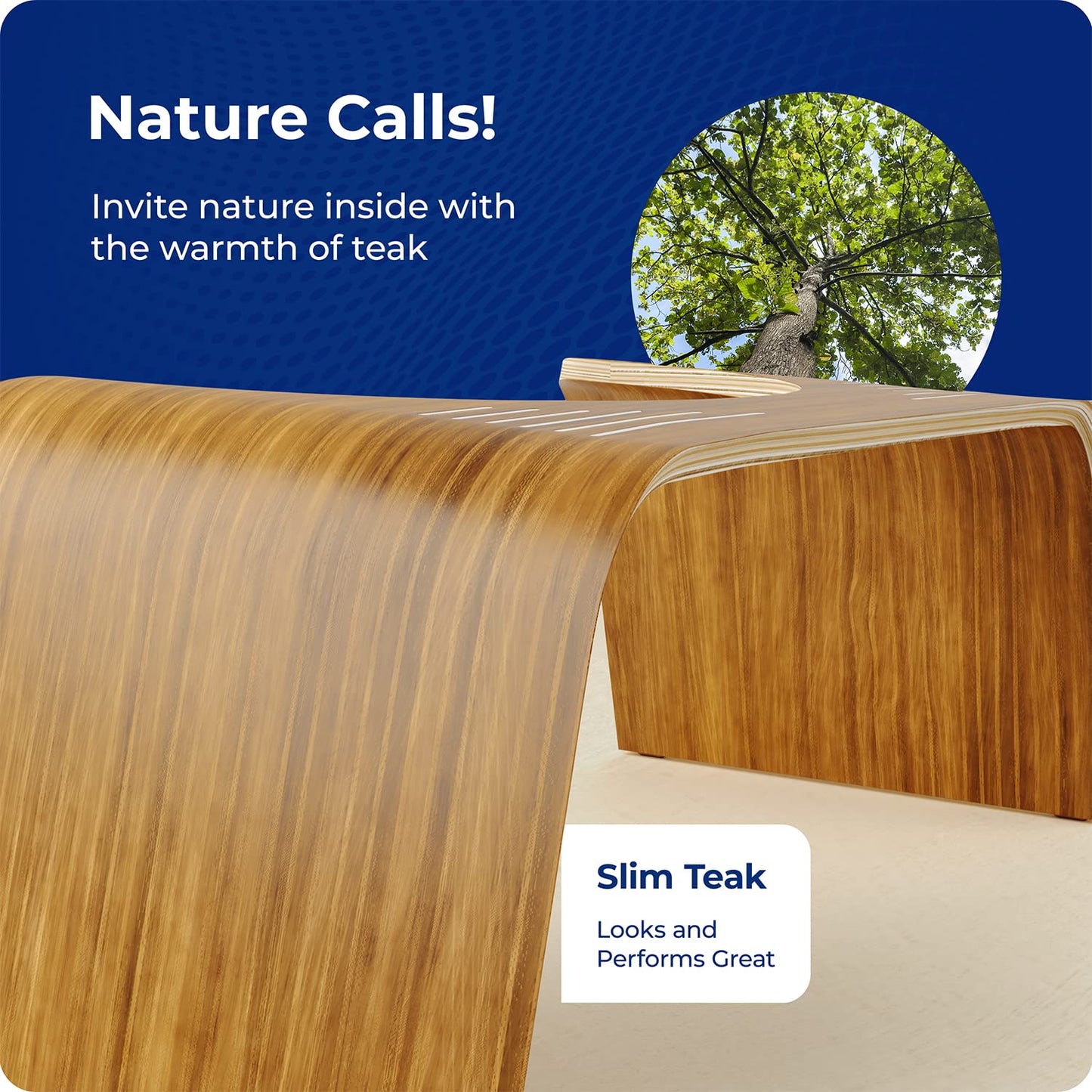 Squatty Potty Slim Teak Toilet Stool - 7-inch Height | Original Bathroom Wood Stool for Natural Positioning