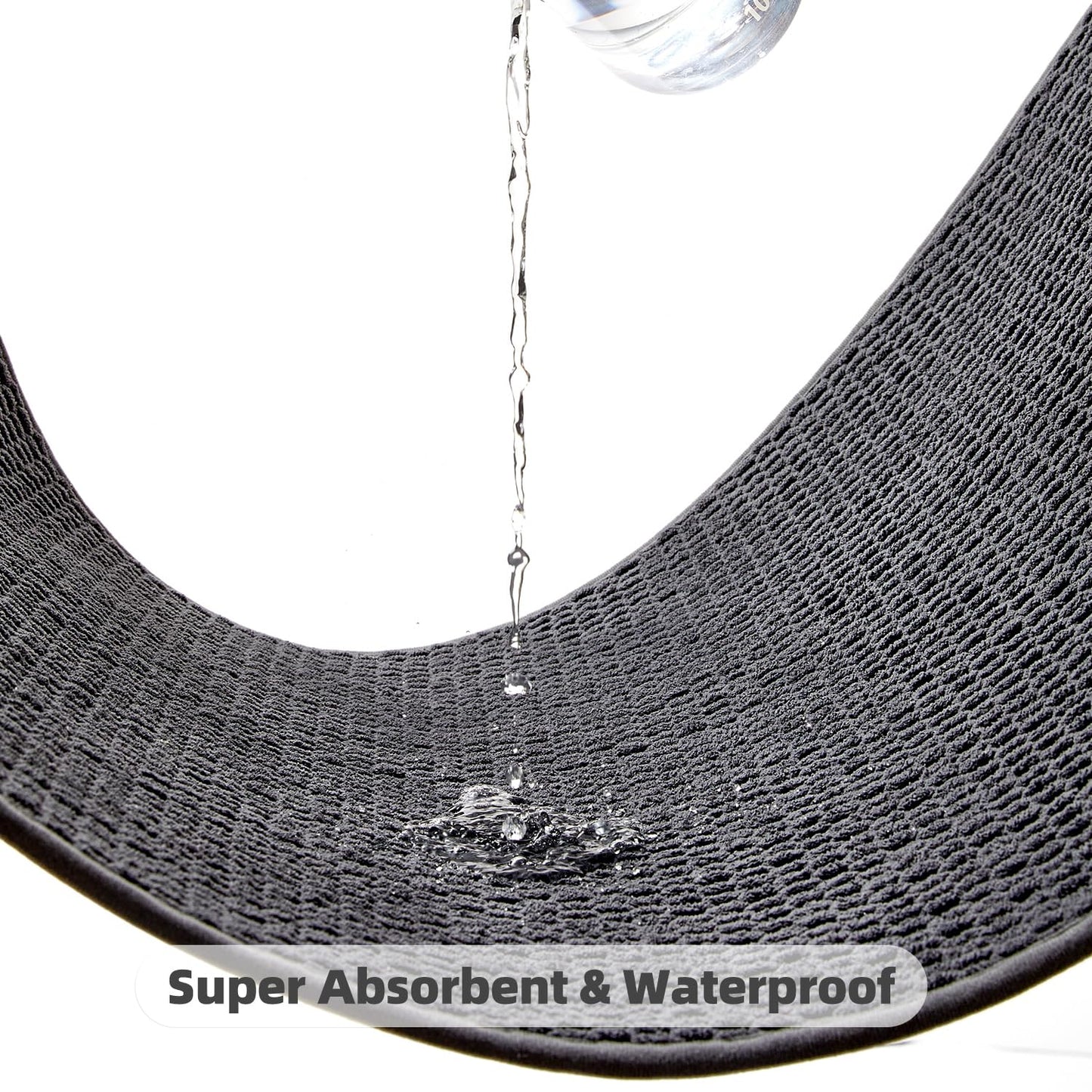 TYUU Bathroom Rugs Non Slip Washable, Super Absorbent Thin Bath Mat Small Quick Dry Low Pile Bathroom Rug, Dark Grey 20"x30"