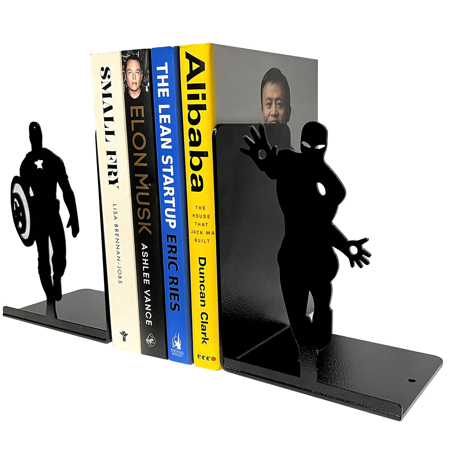 HeavenlyKraft Superhero Bookends | Decorative Bookends for Shelves | Non-Skid Book Holders for Shelves, Table | Unique Home/Office Decor | Heavy Bookends| Metal Book Ends| 7x5.5x4 Inches Each