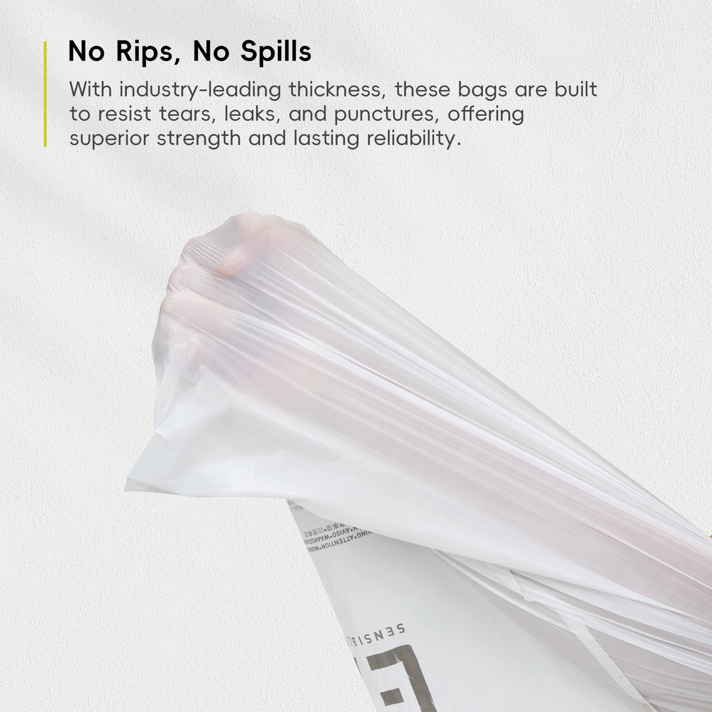 EKO 21 Gallon / 50-90 Liter,110 CountDrawstring Trash Bags, Extra-Strong Unscented Garbage Bags, Easy-Dispense Roll for Kitchen & Household Use, Resists Tears, Leaks and Punctures, Code G, White