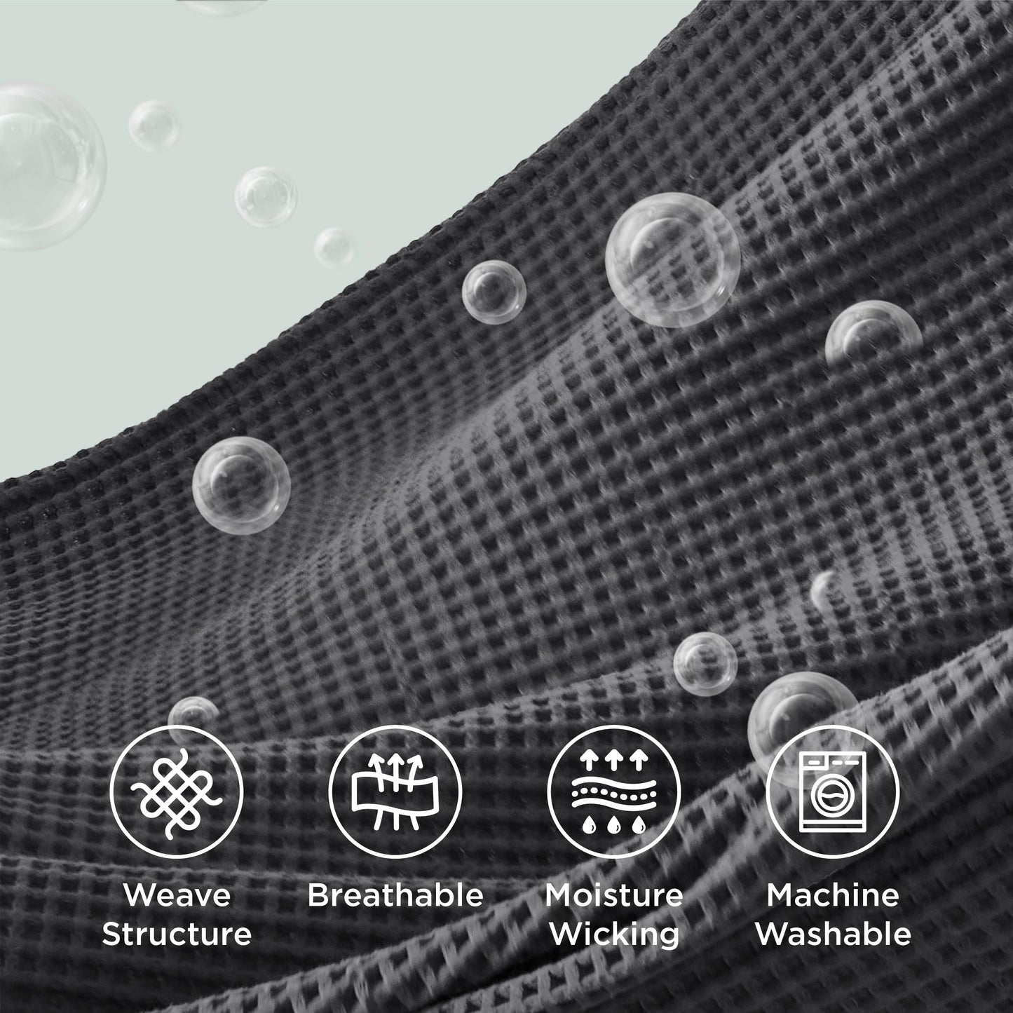 Bedsure 100% Cotton Blanket Queen Size for Spring Summer, Waffle Weave Thin Lightweight Breathable Blanket for Bed, Cotton Bedding Room Decor Gifts for Women, Men, Dark Grey, 90" x 90"