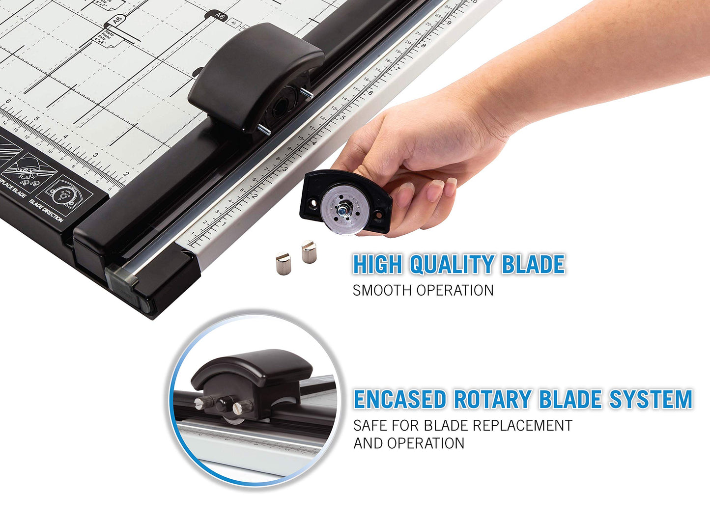 Carl 12 inch DC-200N Premium Rotary Paper Trimmer, Metal Base, 15 Sheet Cutting Capacity.