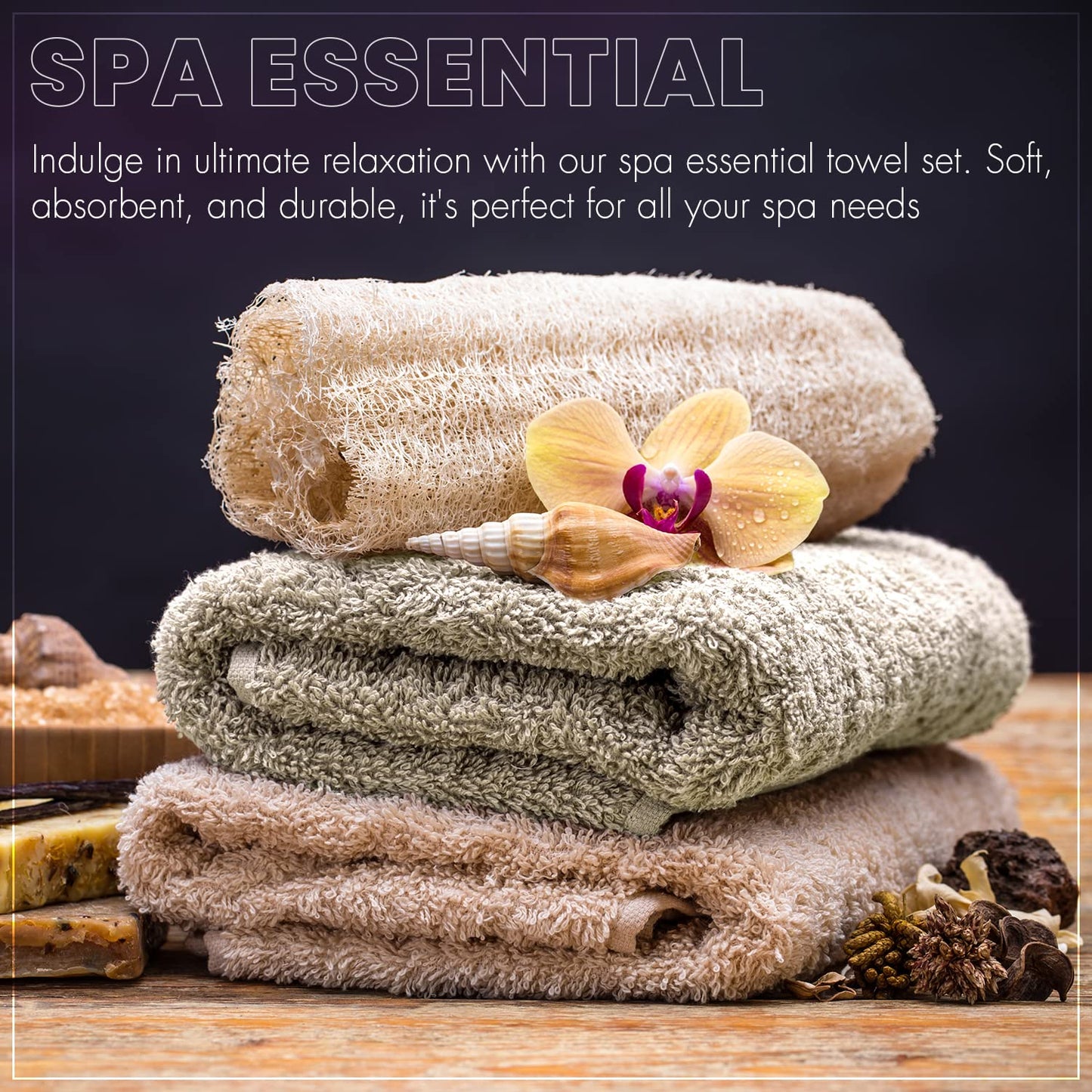 KAHAF Collection 6-Pack Bath Towels - Lightweight - Extra Absorbent - 100% Cotton - Shower towels (Multi, 27 inchesx54 inches)