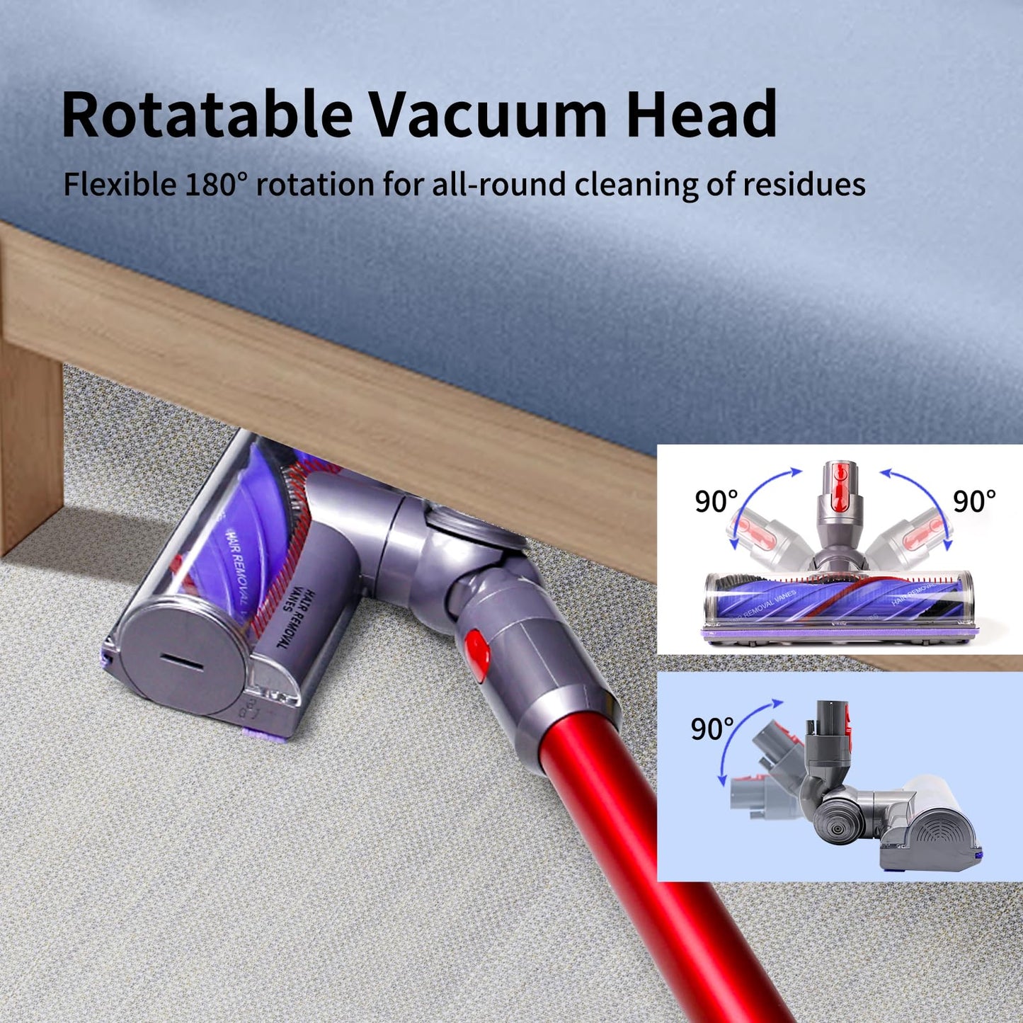 Quick-Release Replacement Vacuum Head Compatible with Dyson V7,V8, V10,V11,V15 Cordless Vacuum Cleaners, Upgrade Anti-Tangle Replacement Head for Carpets Rugs