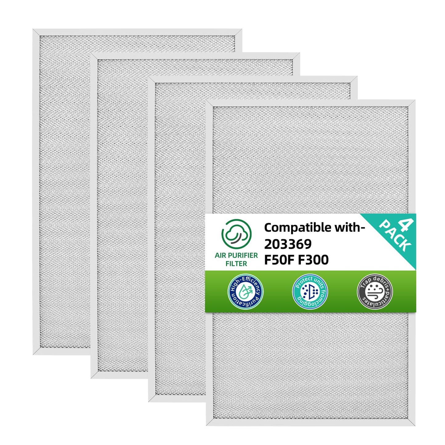 203369 F50F F300 12.5 x 20 Pre Filter Compatible with Honeywell Air Cleaner 203369 F50E1349 F50E1331 F50E1067 F50F1057 F50A1116 F50F1040 Reusable (4-pack)