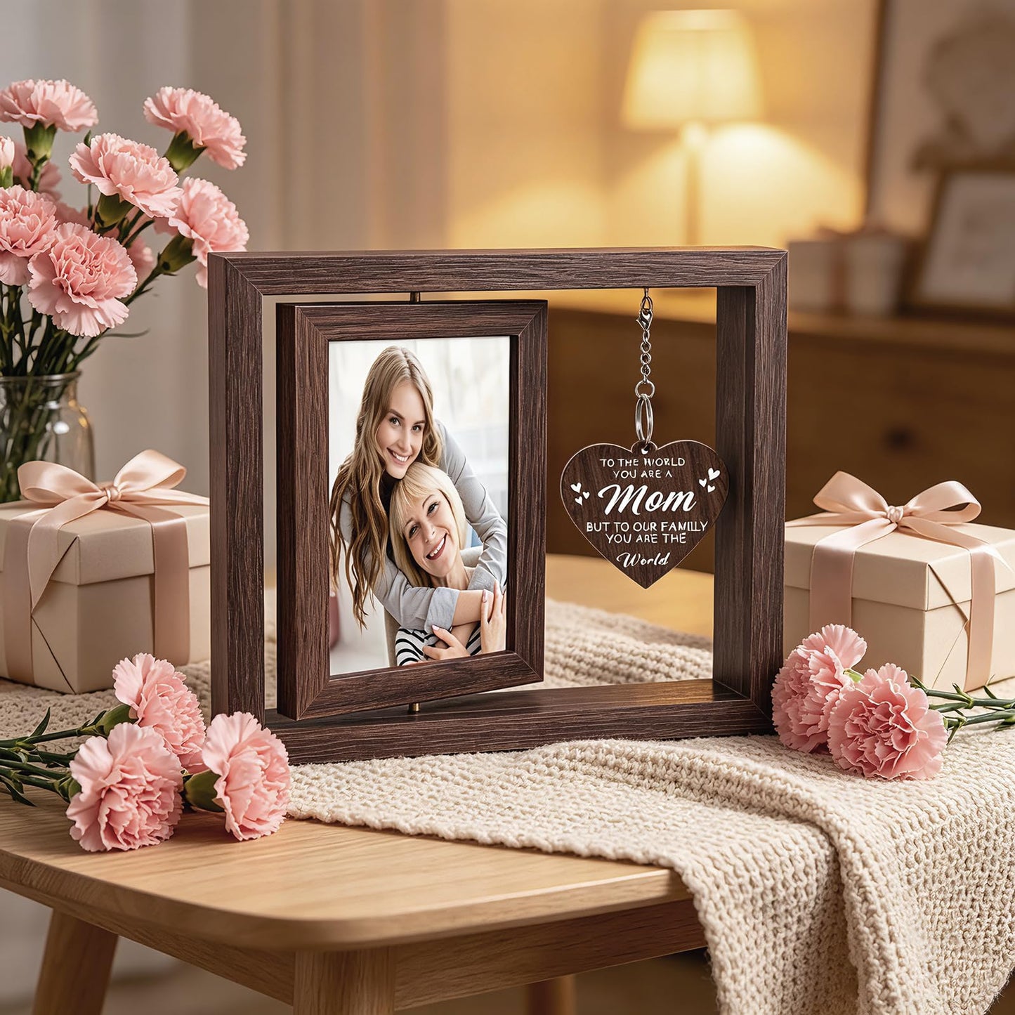 Boiveco Mothers Day Gifts for Mom from Daughter Son, New Moms and First Time Mom Gift for Mother Wife Birthday Christmas Mothers Day Picture Frame Display Two 4x6 Photos