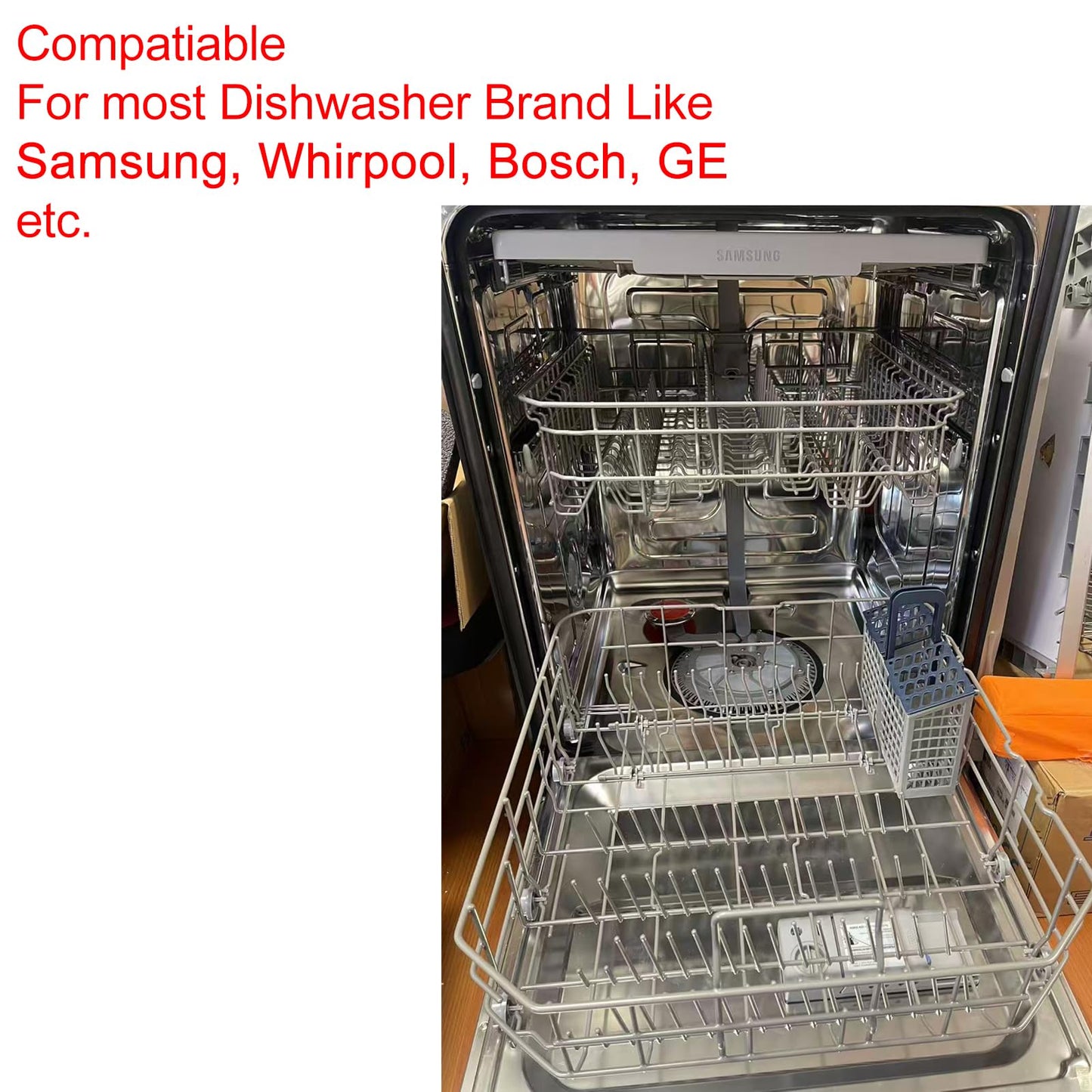 yisijiu 2026 Upgraded Dishwasher Cutlery Basket Compatiable For Samsung DD82-01112A / ‎DD94-01013A / DD97-00250A Silverware Basket for Most Dishwasher Like Samsung GE Whirpool Bosch（9 x 3 x 10.3 Inch