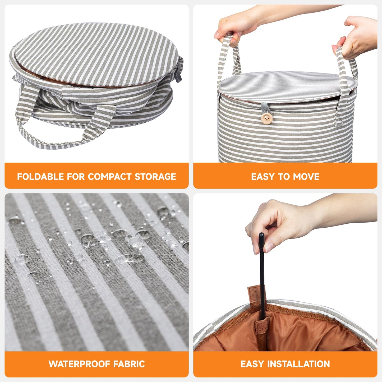 38L Foldable Towel Warmer Bucket,Heated Towel Warmers for Bathroom,Travel & Outdoors, 4 Heat Settings, Auto Shut Off,360° Ring Heating,Waterproof Fabric,Fits Oversized Towels, Robes, Blankets