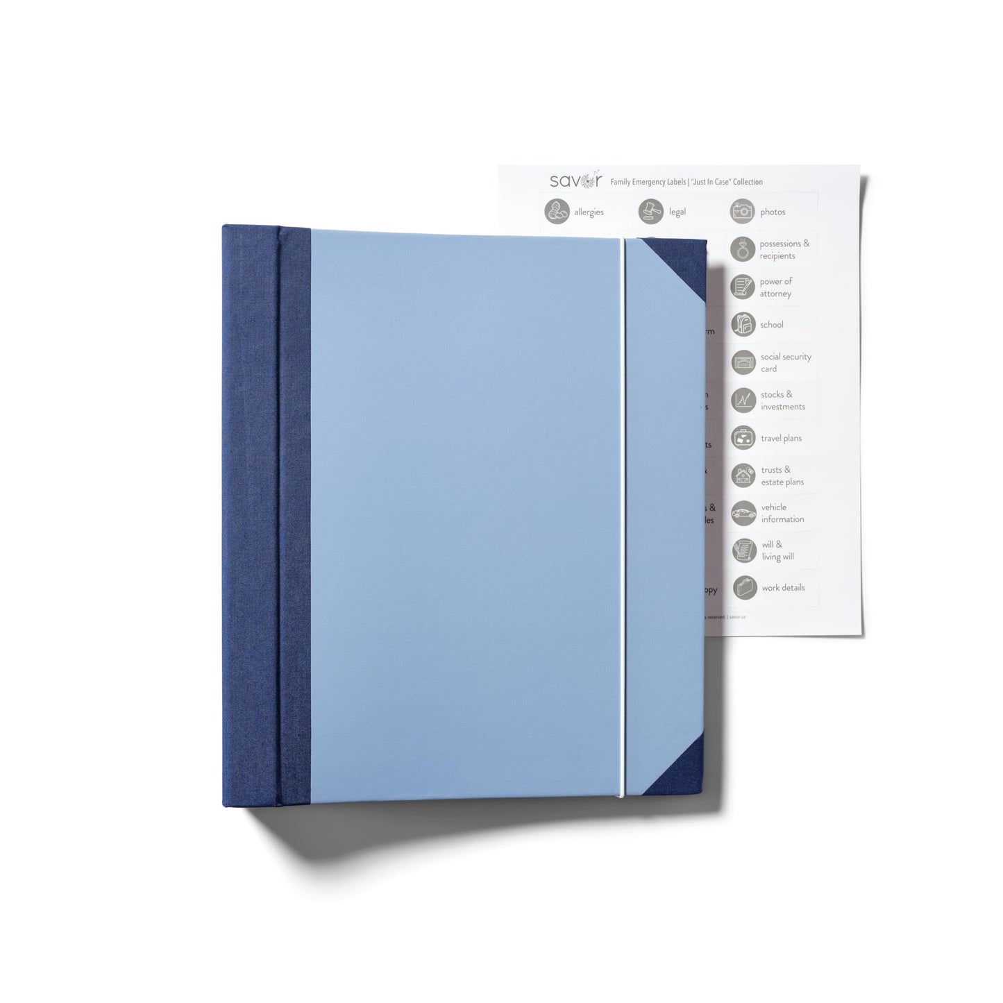 Savor|2025 Updated Edition Family Emergency Binder ™ | Custom Dyed Cloth Expanding File Folder for Important Papers, Babysitter Binder, Birth Certificates, Social Security Cards, Passports, Photos