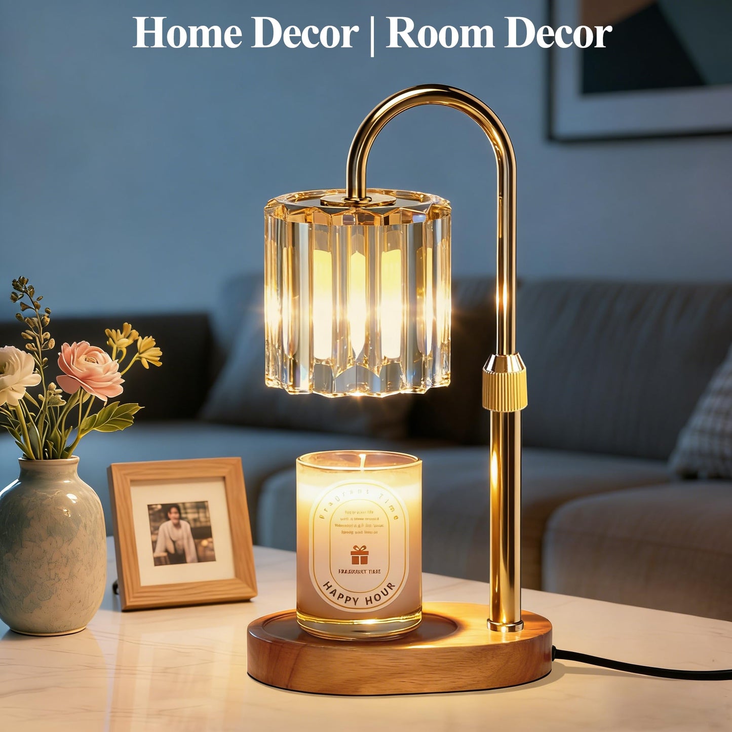 Lukasa Candle Warmer Lamp, with Timer Dimmer Adjustable Height, Home Decor, Room Decor, Wax Melt Warmer for Candles, Gifts for Mom, Birthday Gifts for Women