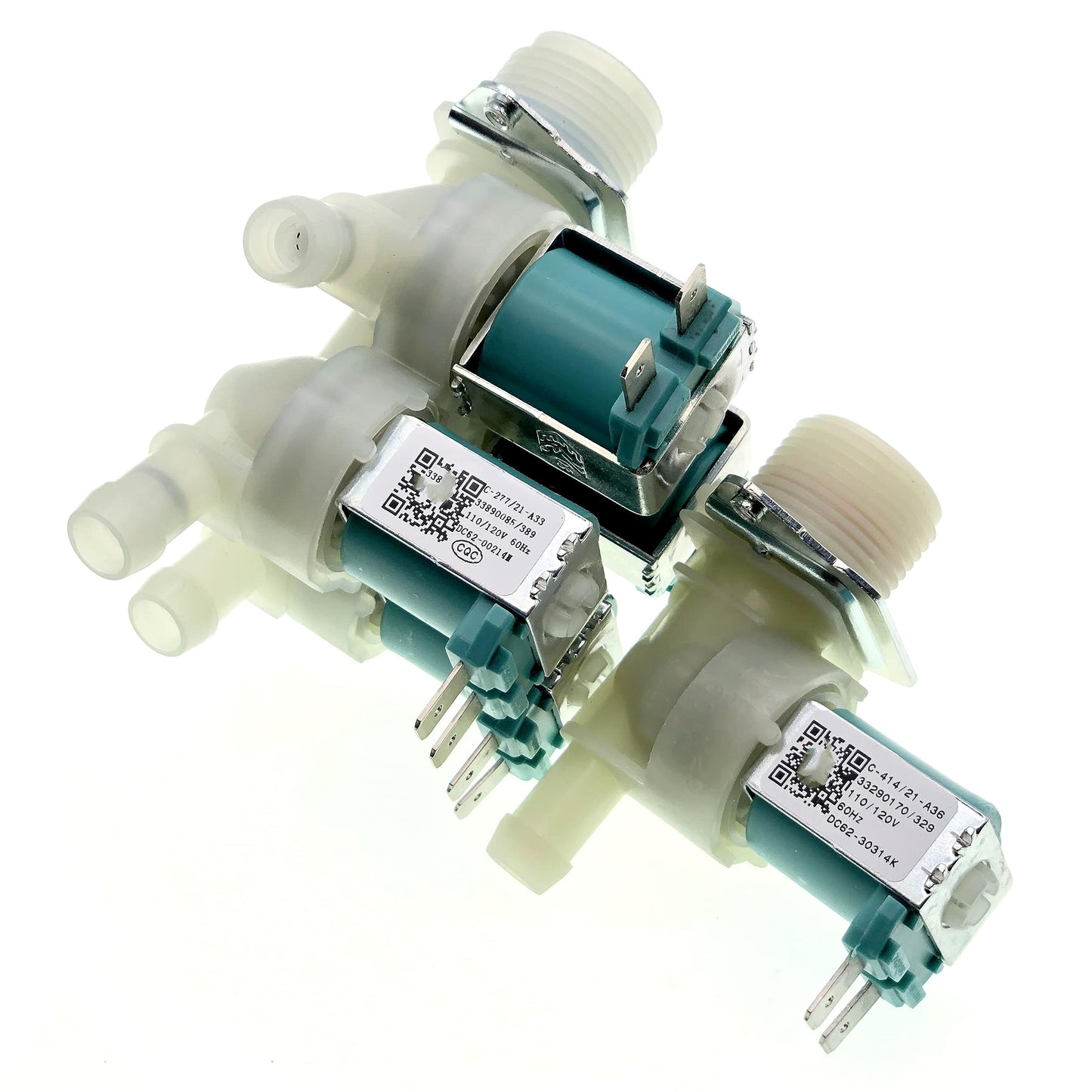 DC62-00214M+DC62-30314K Washer Cold & Hot Water Inlet Valve Fit for Samsung, Maytag Washer, Replace AP5623062, 2979589, PS4208704, DC62-30314H, 1810145 120V 60Hz.