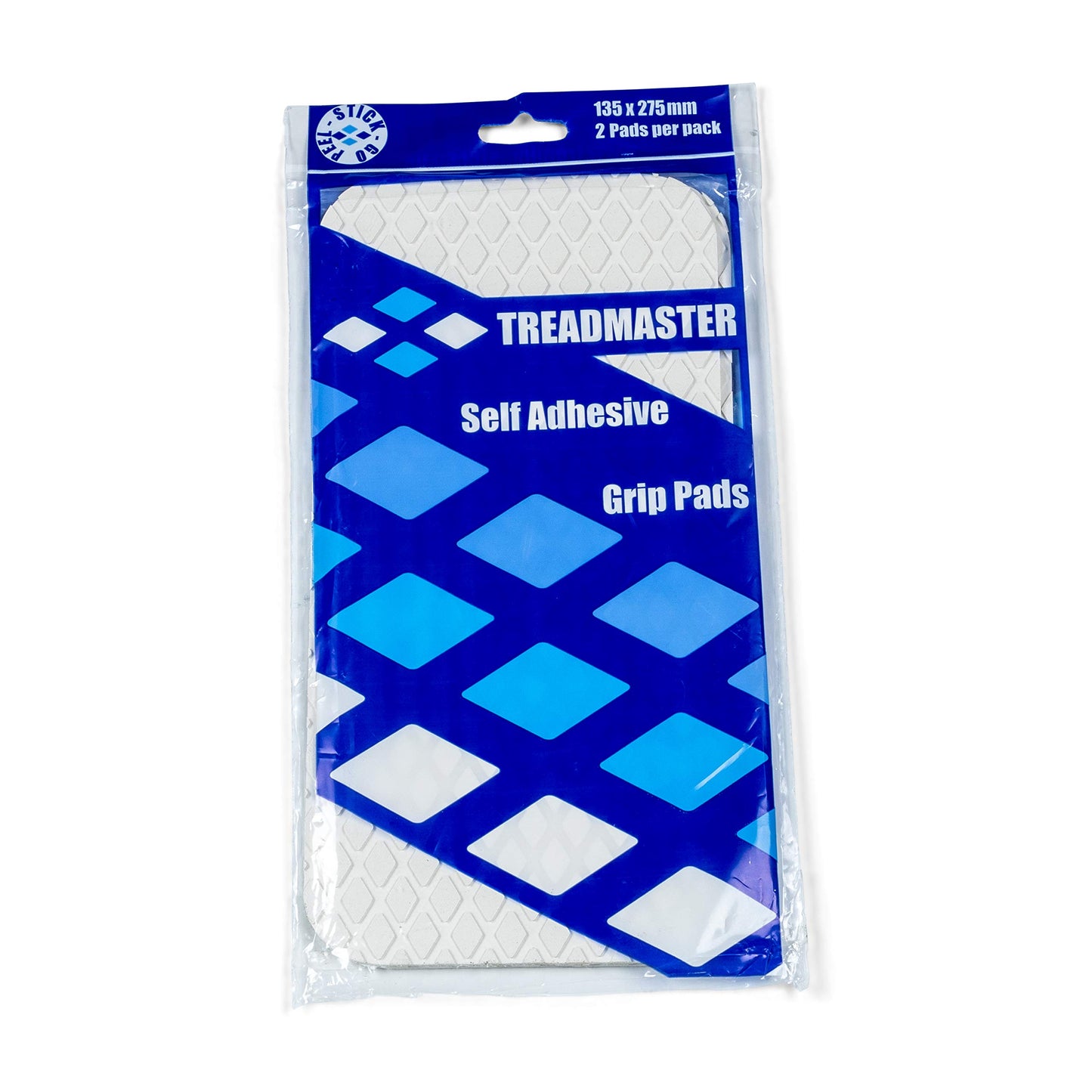 Lewmar Treadmaster Diamond Step Pad, Size 1, Measures 10-34" W x 5-1/4" D, self-Adhesive Backing, Chemical Resistant Nitrite PVC Construction, 2 Pack, White Sand - 2020212501
