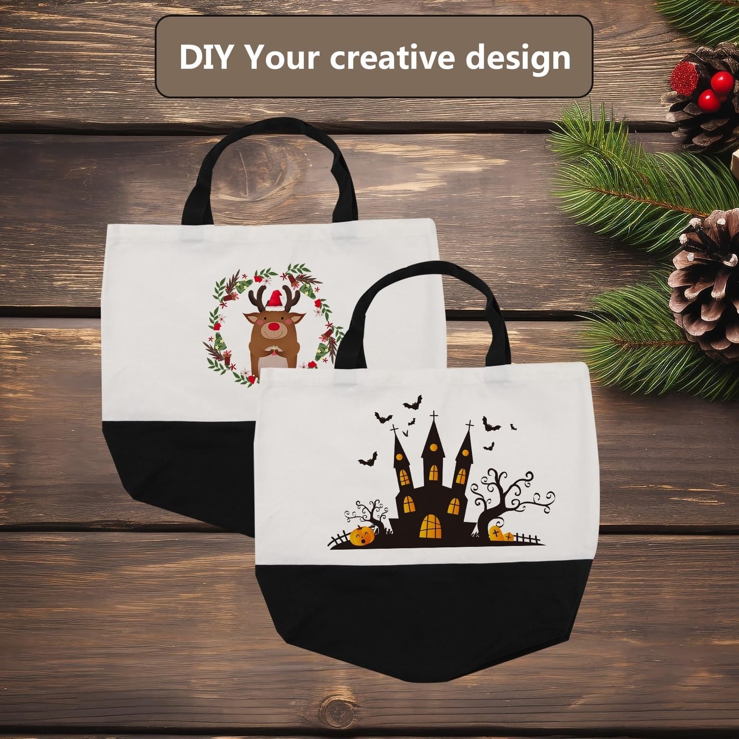 OKBA 20 pcs Sublimation Tote Bags,polyester tote bags for sublimation, blank canvas tote bags for DIY Crafting and Decorating
