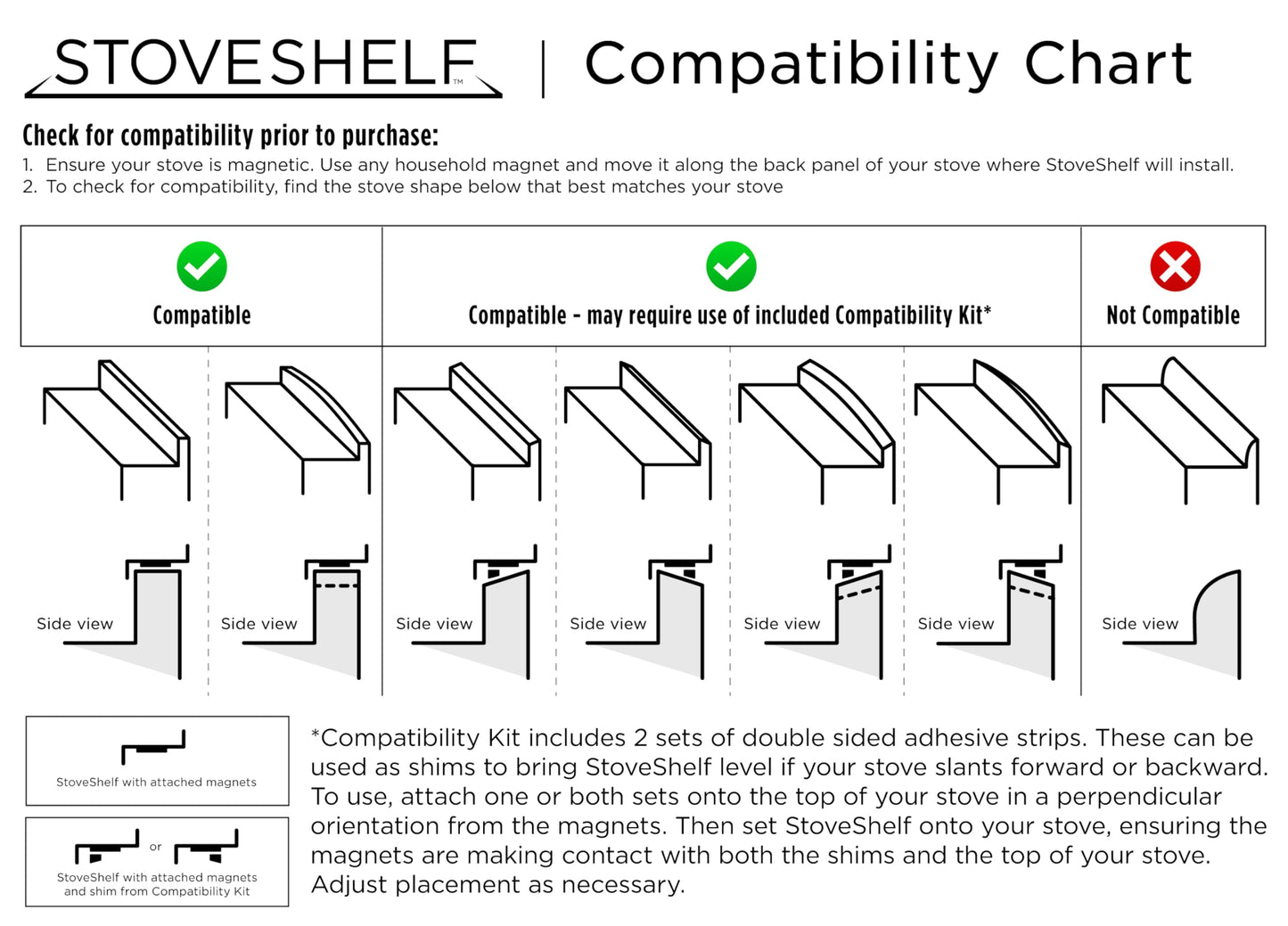 StoveShelf 30" Length Stainless Steel Finish Magnetic Shelf for Kitchen Stove - Kitchen Storage Solution with Zero Installation - Over Stove Spice Rack Organizer