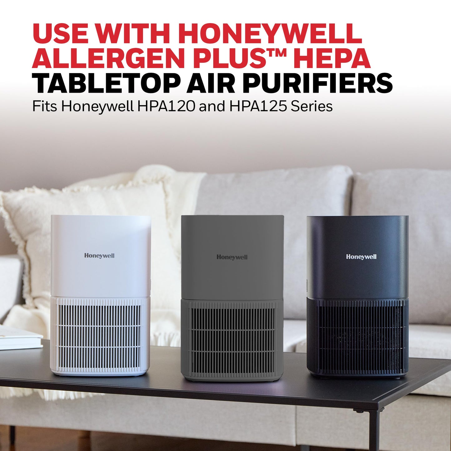 Honeywell Genuine “O” HEPA Air Purifier Filter Replacement for Honeywell Allergen Plus Tabletop Air Purifiers HPA120 & HPA125, 3-in-1 with Pre-Filter, HEPA & Carbon–Captures up to 99.97% of Allergens