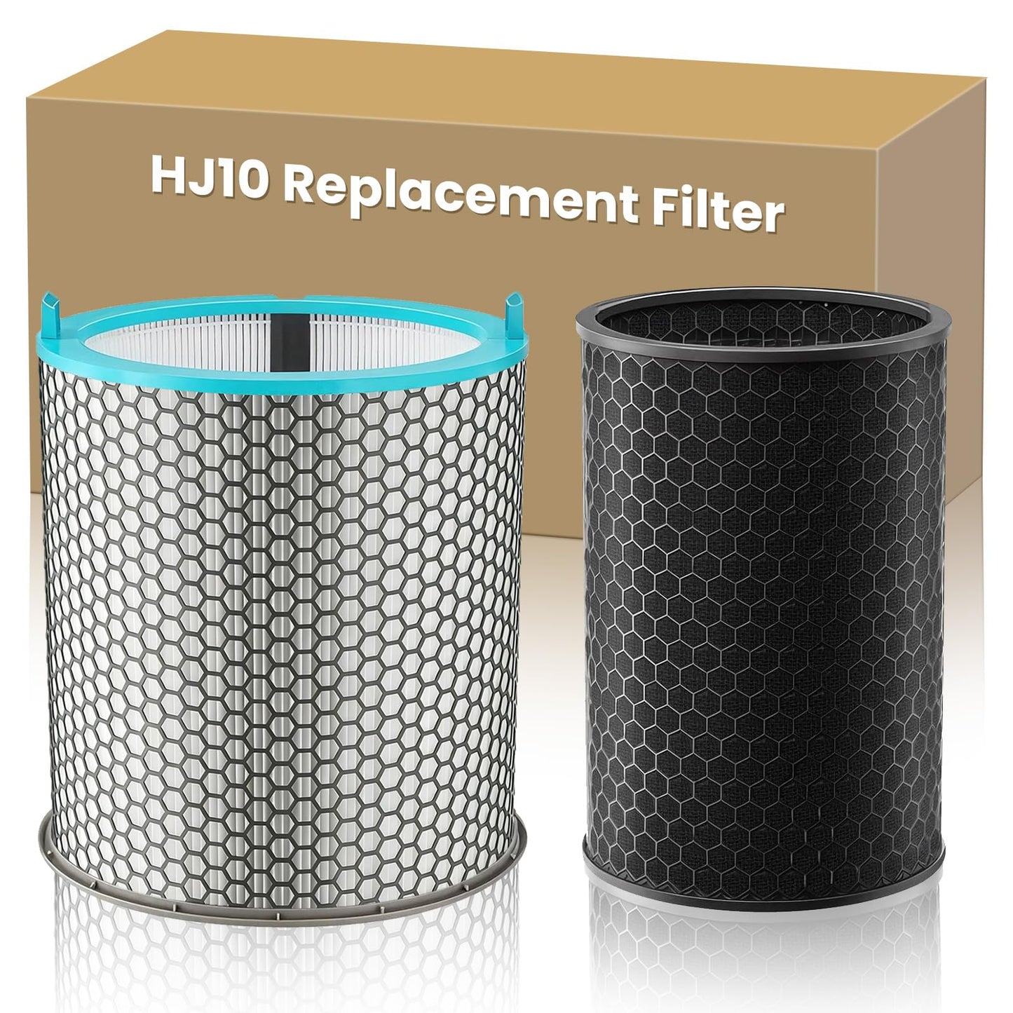 HJ10 Replacement Filter Compatible with Dyson Hush-Jet Air Purifier, 3 in 1 True HEPA High-Efficiency Activated Carbon Filter for Pet Dander for Home Large Room