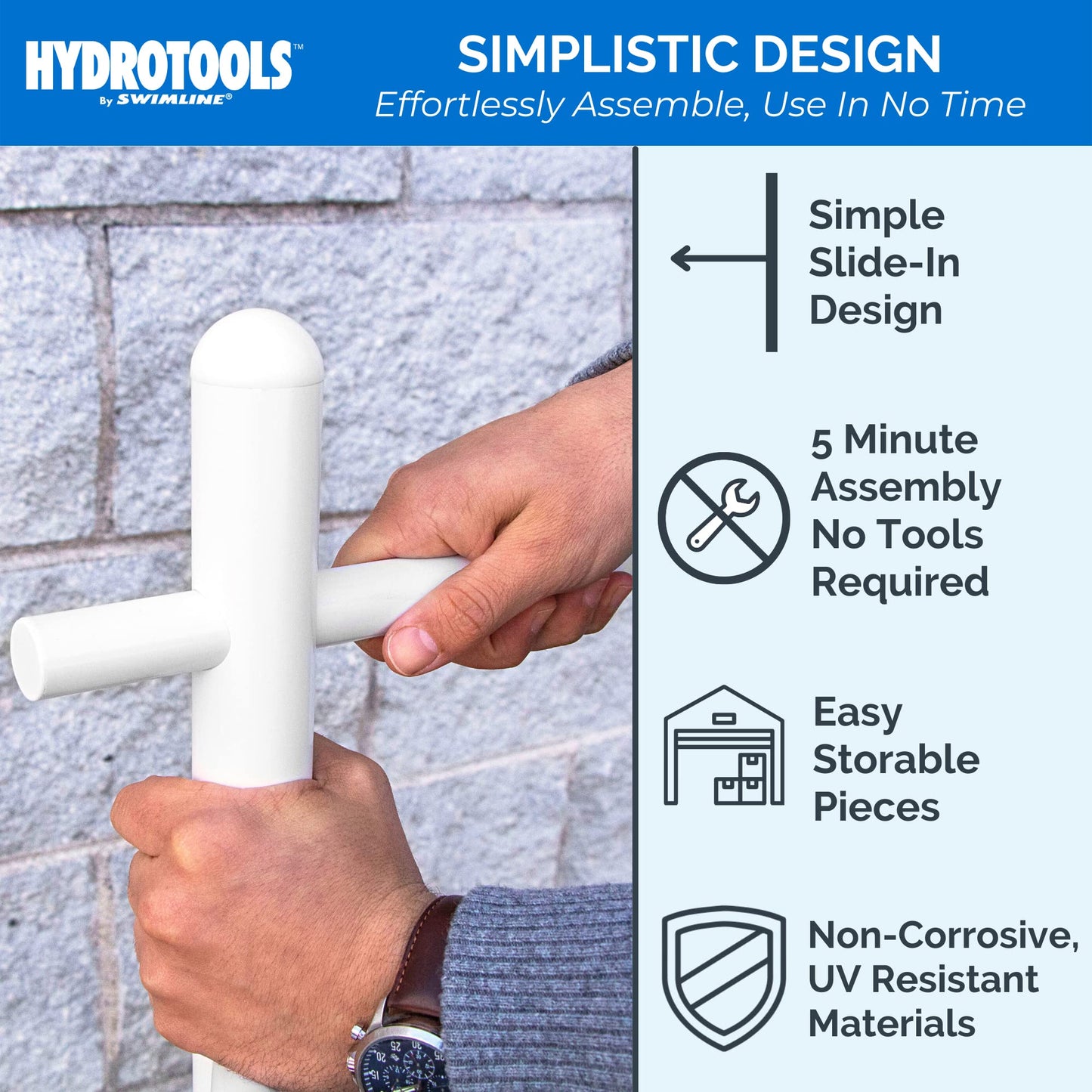 SWIMLINE HYDROTOOLS 89032 Free Standing Poolside Adjustable-Towel Rack With Water Weighted Base Three Arms Tier For Outdoors & Indoors Pool Patio Bathroom Accessory Holder Bar Drying-Stand