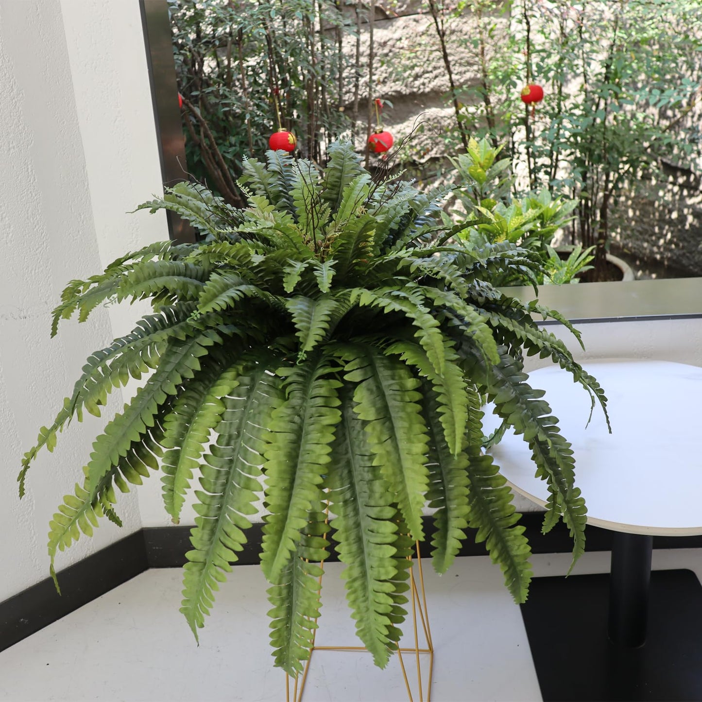 Galebeiren 50" Fake Ferns Artificial Plants Large, 98 Fronds Artificial Ferns for Outdoors and Indoors, Suitable for Planter Garden Porch Office Decor