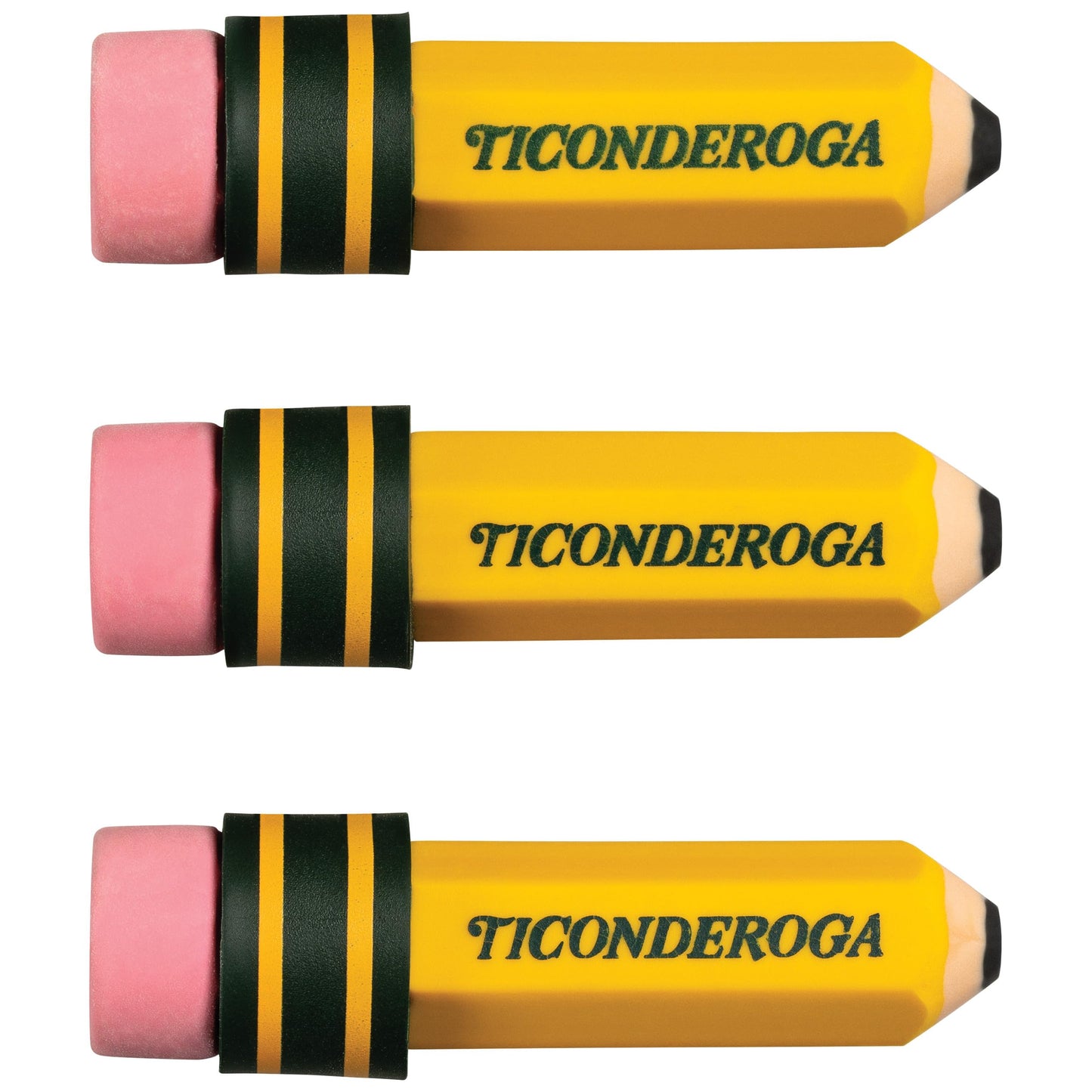 TICONDEROGA Erasers, Pencil Shaped, Yellow, 36-Pack (38936)