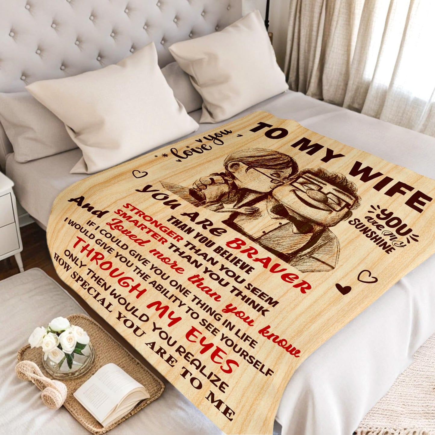 Birthday Gifts for Wife from Husband - Romantic Anniversary Birthday Gifts for Women - Wife Birthday Gift Ideas - Christmas Valentines Mothers Day I Love You Gift for Her - To My Wife Blanket 50"x60"