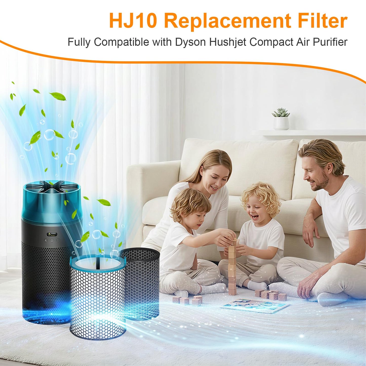 SP01-A Filter Replacement Compatible with Dy-son HushJet Purifier Compact, Quiet 360° 2-in-1 H13 True HE-PA & Activated Carbon Air Filter for Home Living Room, 1 Pack