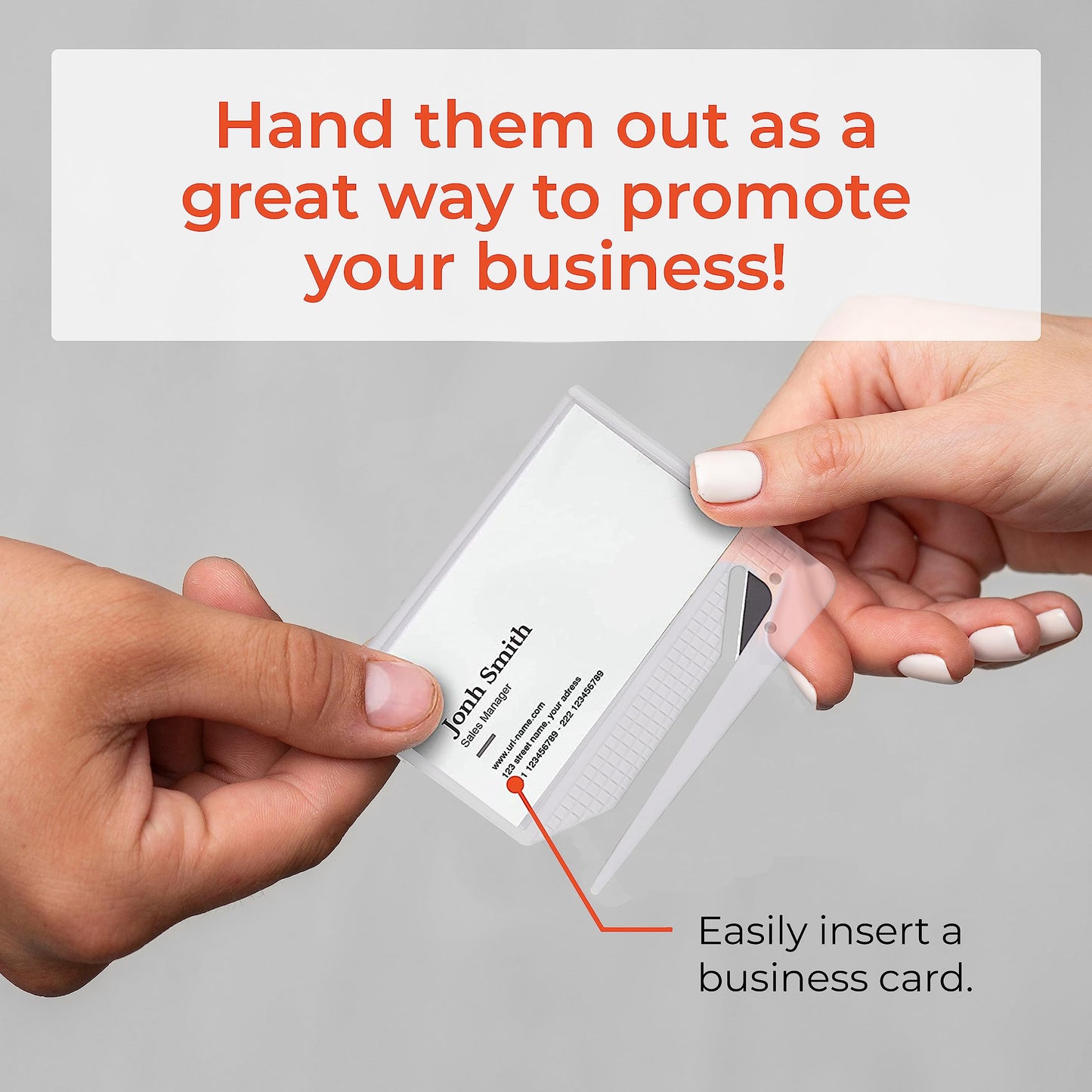 Uncommon Desks Business Card Letter Openers - (25 Pack) (Clear) Professional Letter Openers with Business Card Insert, Perfect Promotional Item for Business
