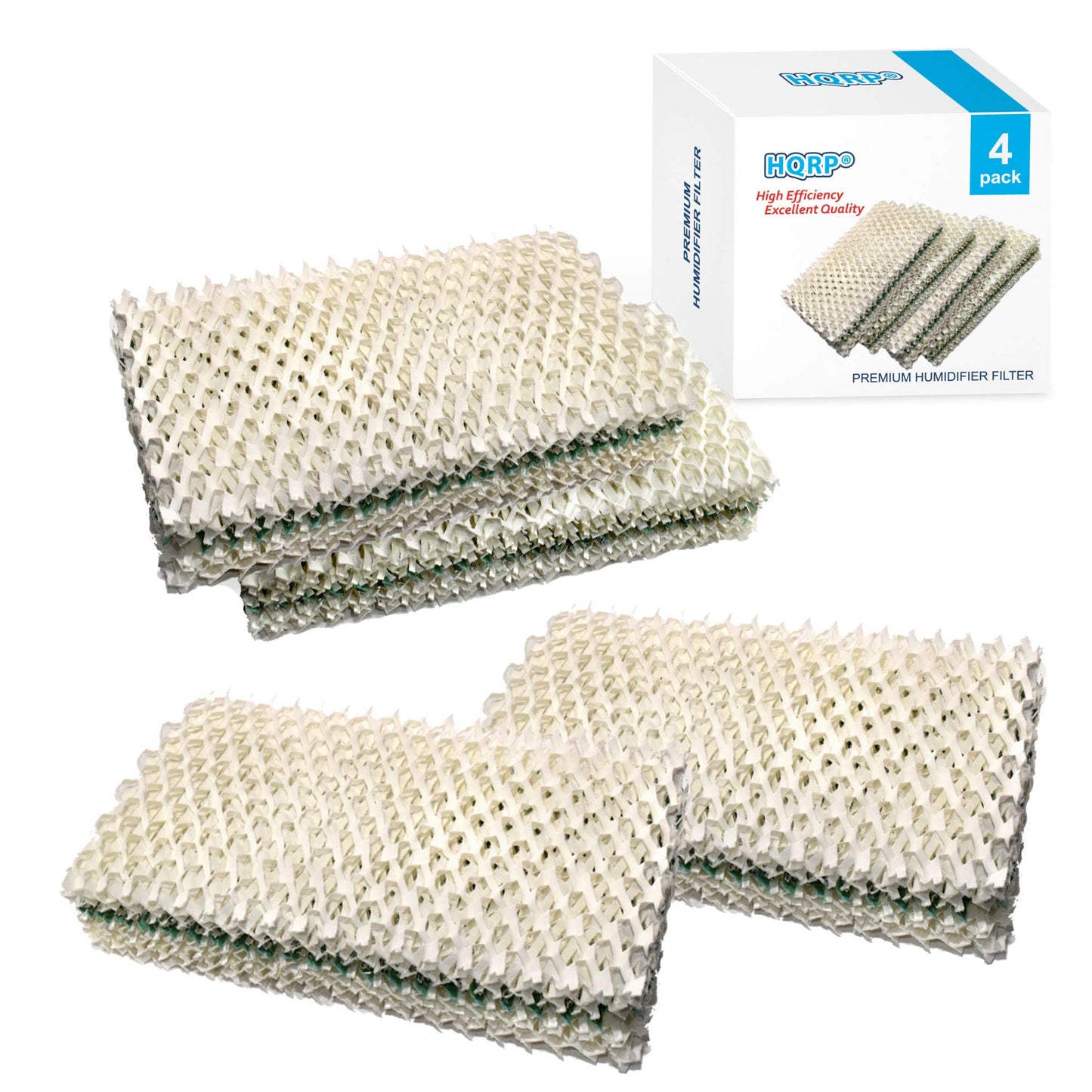 HQRP 4-Pack Wick Filter Replacement for Idylis 828413B002, IHUM-10-140 / I HUM 10 140 4-Gallon Humidifier, HDC-2R HDC-411