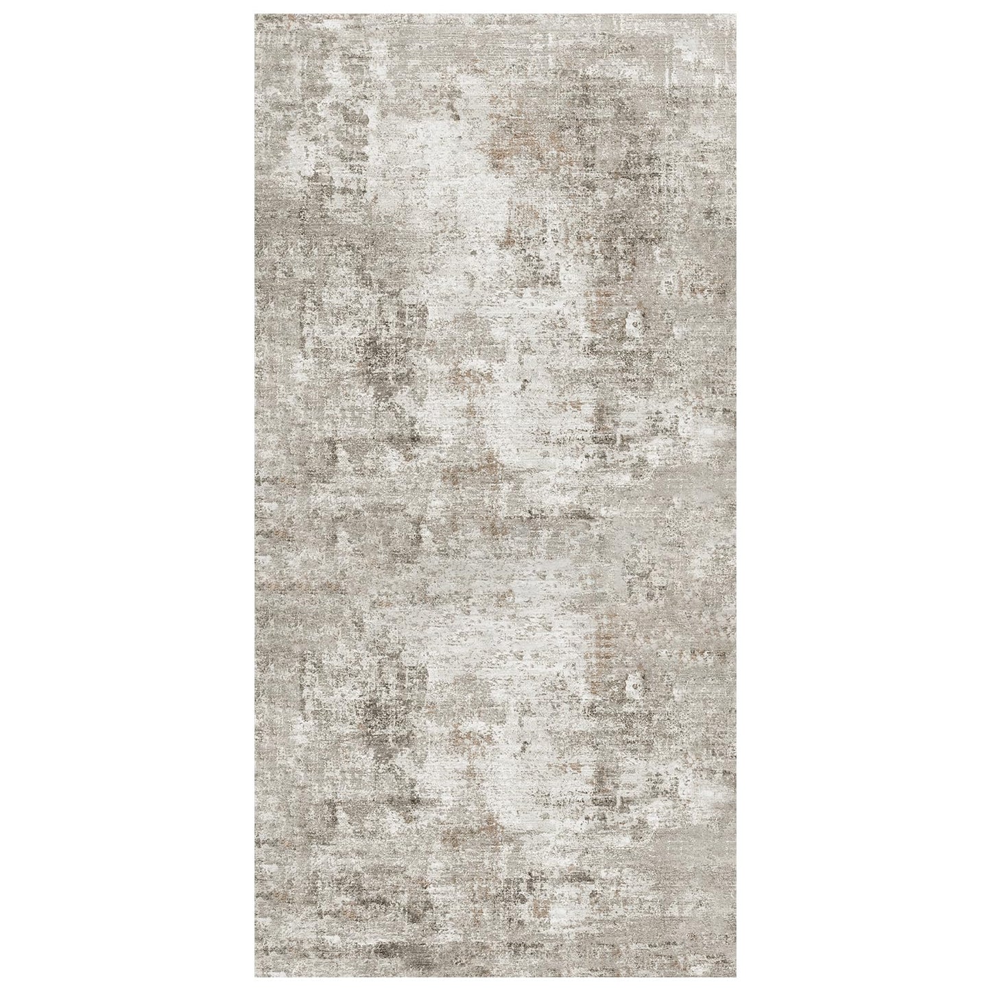4x8 Washable Area Rug – Non-Slip Rubber Backed Indoor Rug for Entryway, Kitchen, Hallway | Modern Abstract Neutral Low Pile Thin Floor Mat for Bedroom, Living Room, Office (Beige/Grey)