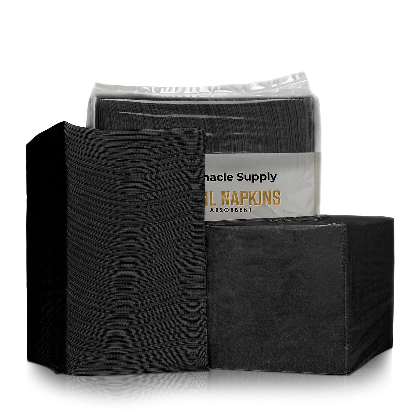 500 Pack Cocktail Napkins Paper - Quality 3-Ply Black Beverage Napkins - Restaurant, Event, Bar Napkins - Perfect Size Dessert Napkins - Party Napkins Bulk - Elegant Wedding Napkins Disposable