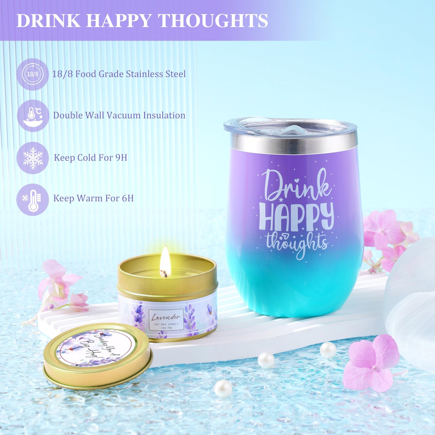 LUCOTIYA Gifts for Women, Get Well Soon Birthday Gift Basket for Her Friends Daughter Bestie Teachers Self Care Package with Flannel Blanket Idea for Mom