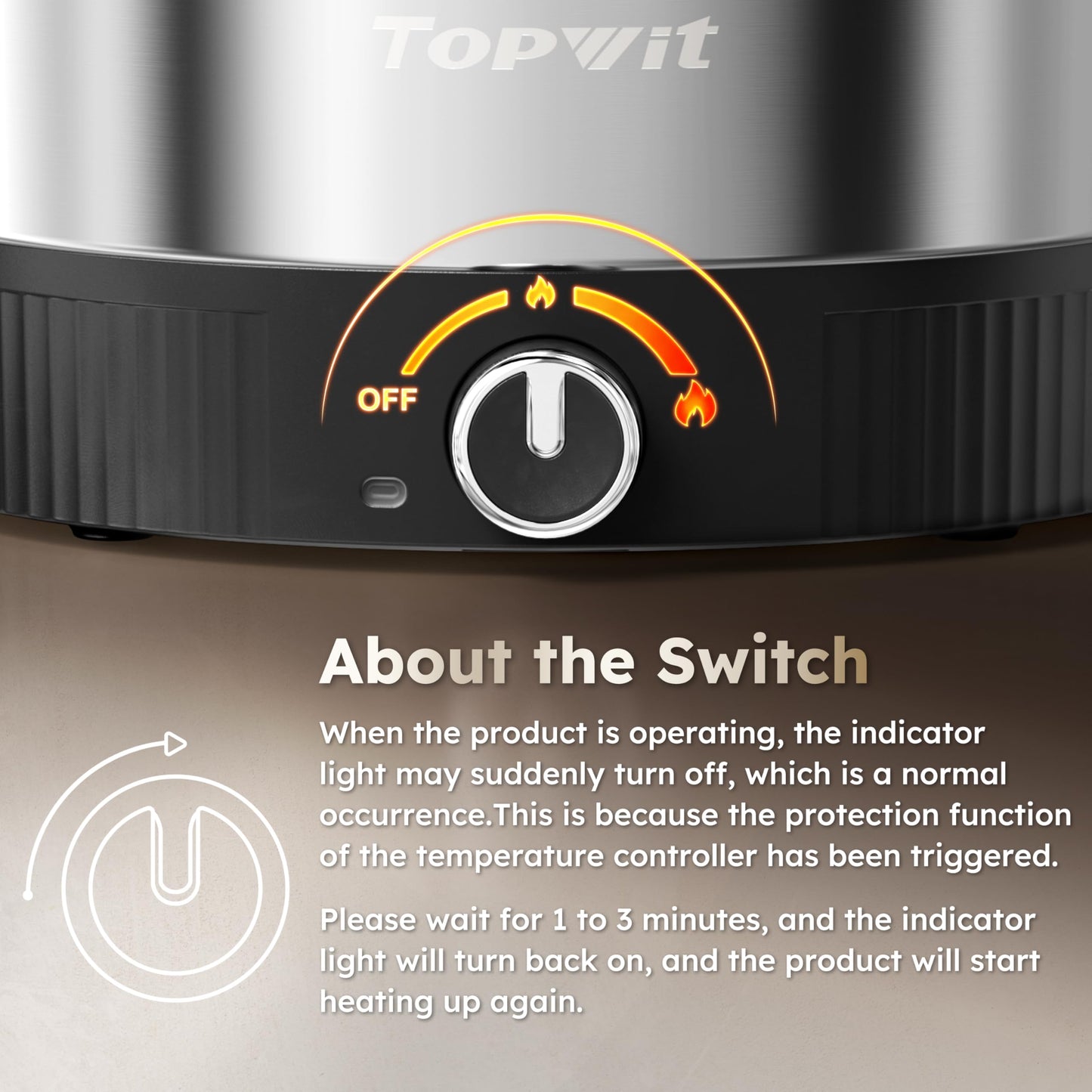 TOPWIT 4.5L Hot Pot Electric, Stainless Steel Electric Pot with Dual Power Setting, 1200W Fast Heating Electric Hot Pot for Cooking Hotpot, Soup, Pasta, Perfect for Family Dinner & Party, Black