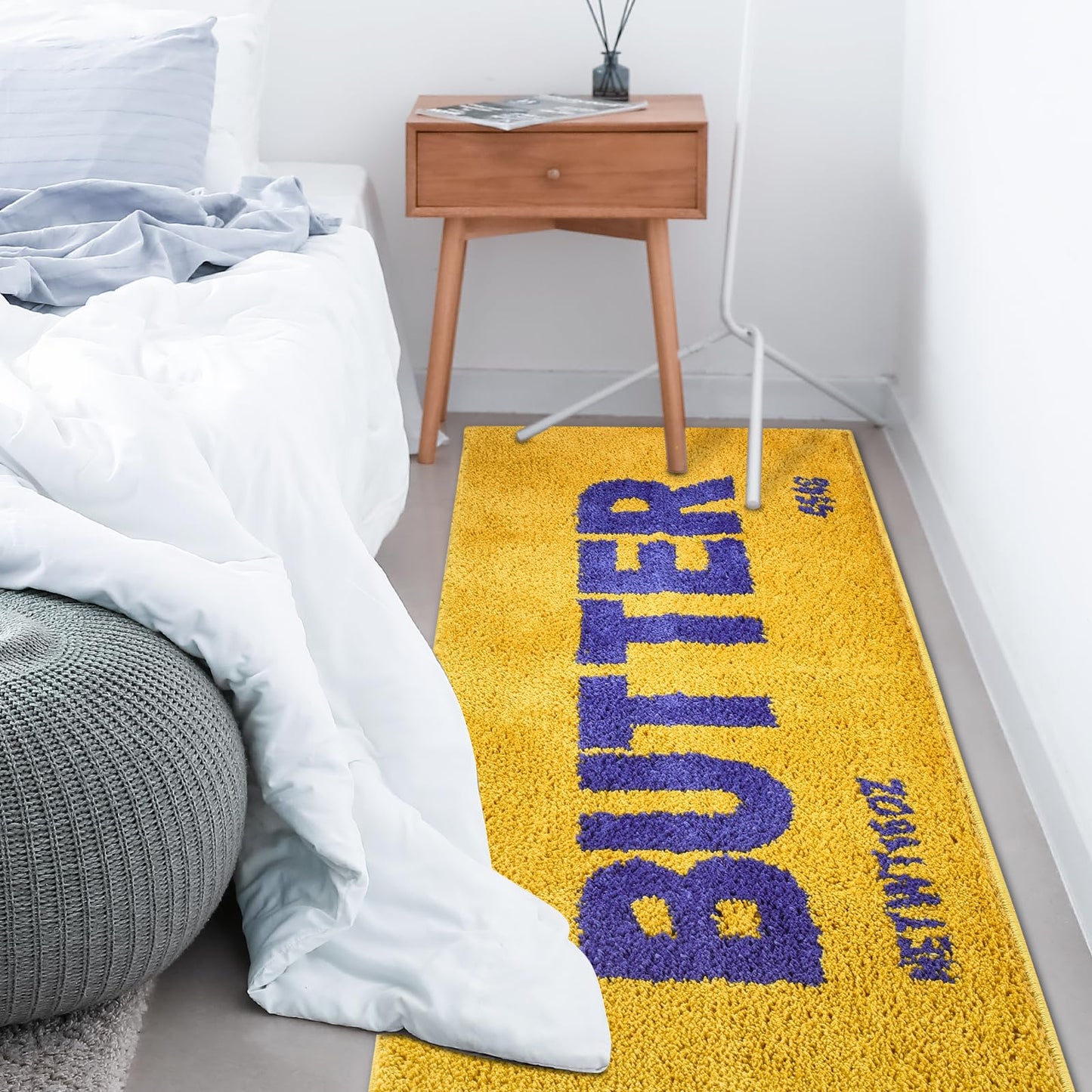 Butter Rug - Bright Yellow Plush Shaggy Non Slip Runner Kitchen Mat and Ultra Soft Accent Rug for Living Room Bedroom or Entryway - 47"x20" Fluffy Indoor Carpet
