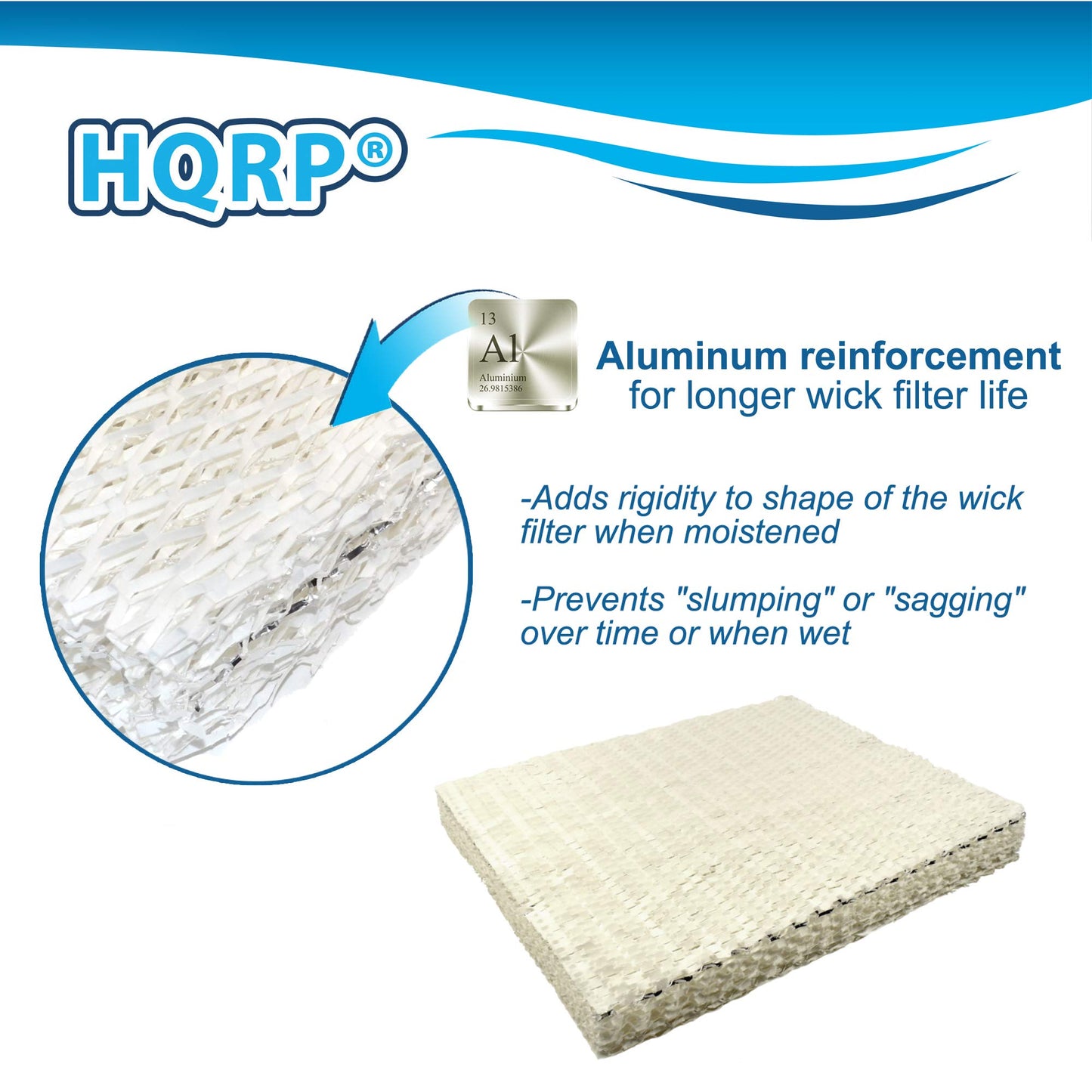 HQRP 2-Pack Wick Filter Replacement for Aprilaire # 12 fits Aprilaire 112, 136, 224, 225, 440, 445, 445A, 448 Humidifiers