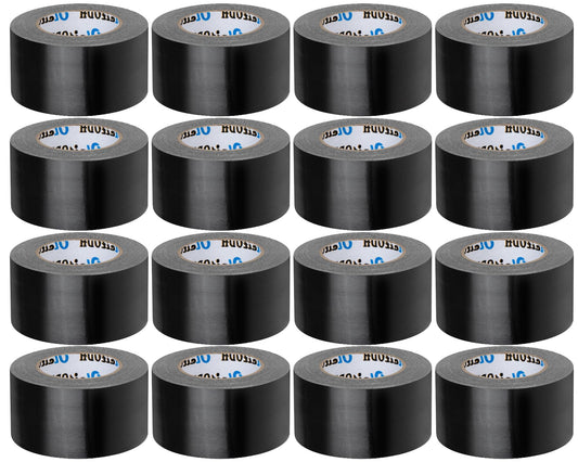 16 Pack Black Duct Tape Heavy Duty Bulk, 2 inch x 30 Yards,Strong No Residue All-Weather Duct Tape, Waterproof, Tear by Hand, Multi-Use for Indoor & Outdoor Repairs, Industrial, Professional Use