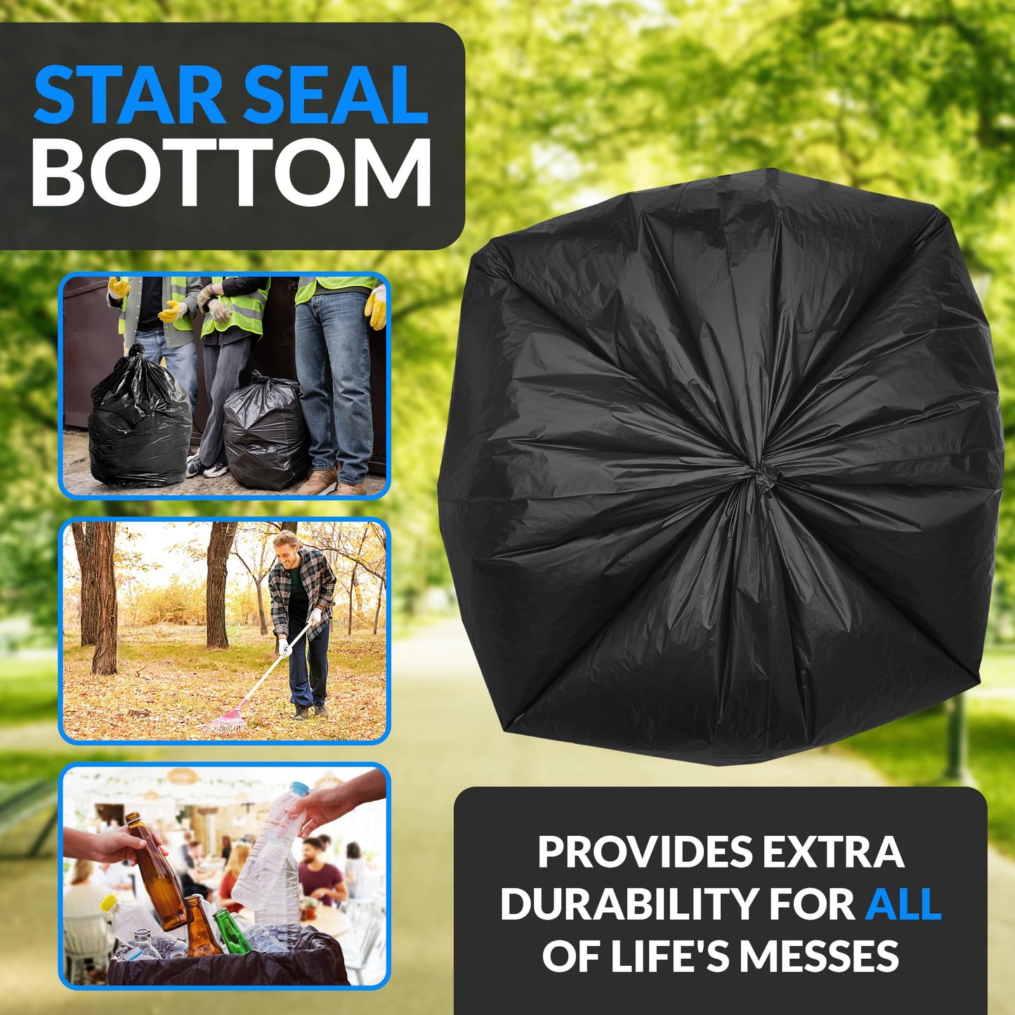 Reli. 55-60 Gallon Trash Bags Heavy Duty | 150 Count | 50-60 Gallon | Large Black Garbage Bags | Made in USA
