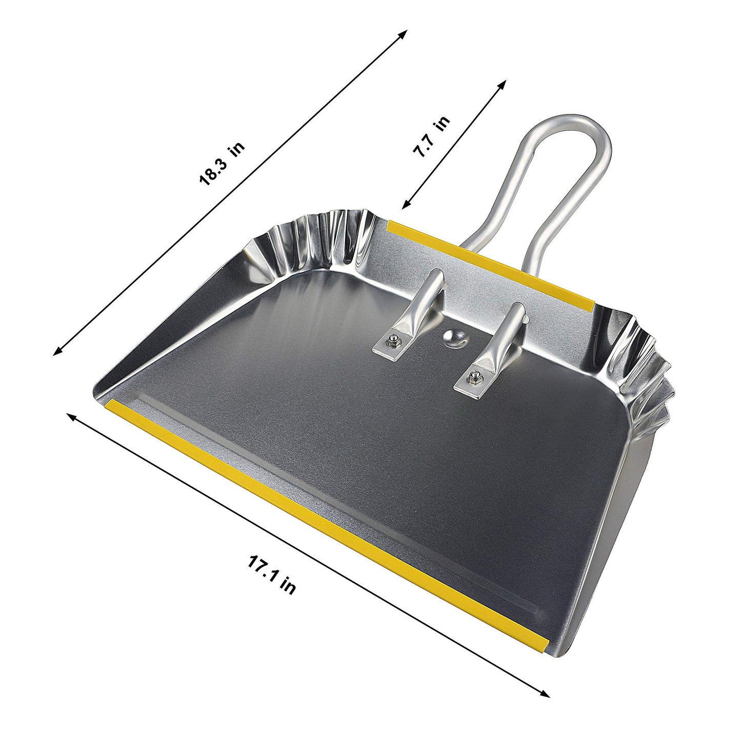 PHYEX 3-Pack 17" Heavy Duty Metal Dust Pans, Wide Dustpans for Household, Easy to Assemble