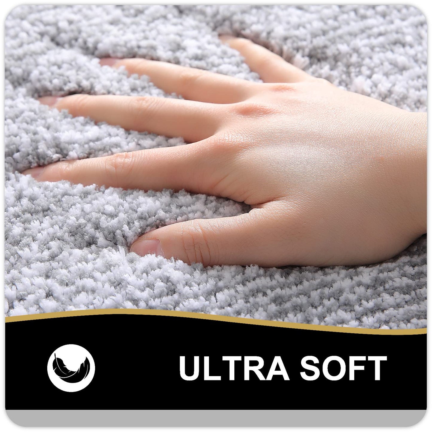 OLANLY Bathroom Runner Rug 70x24, Extra Soft and Absorbent Microfiber Bath Rugs, Non-Slip, Machine Washable, Quick Dry Shaggy Bath Carpet, Extra Long Bath Mats for Bathroom, Tub, Shower, Grey