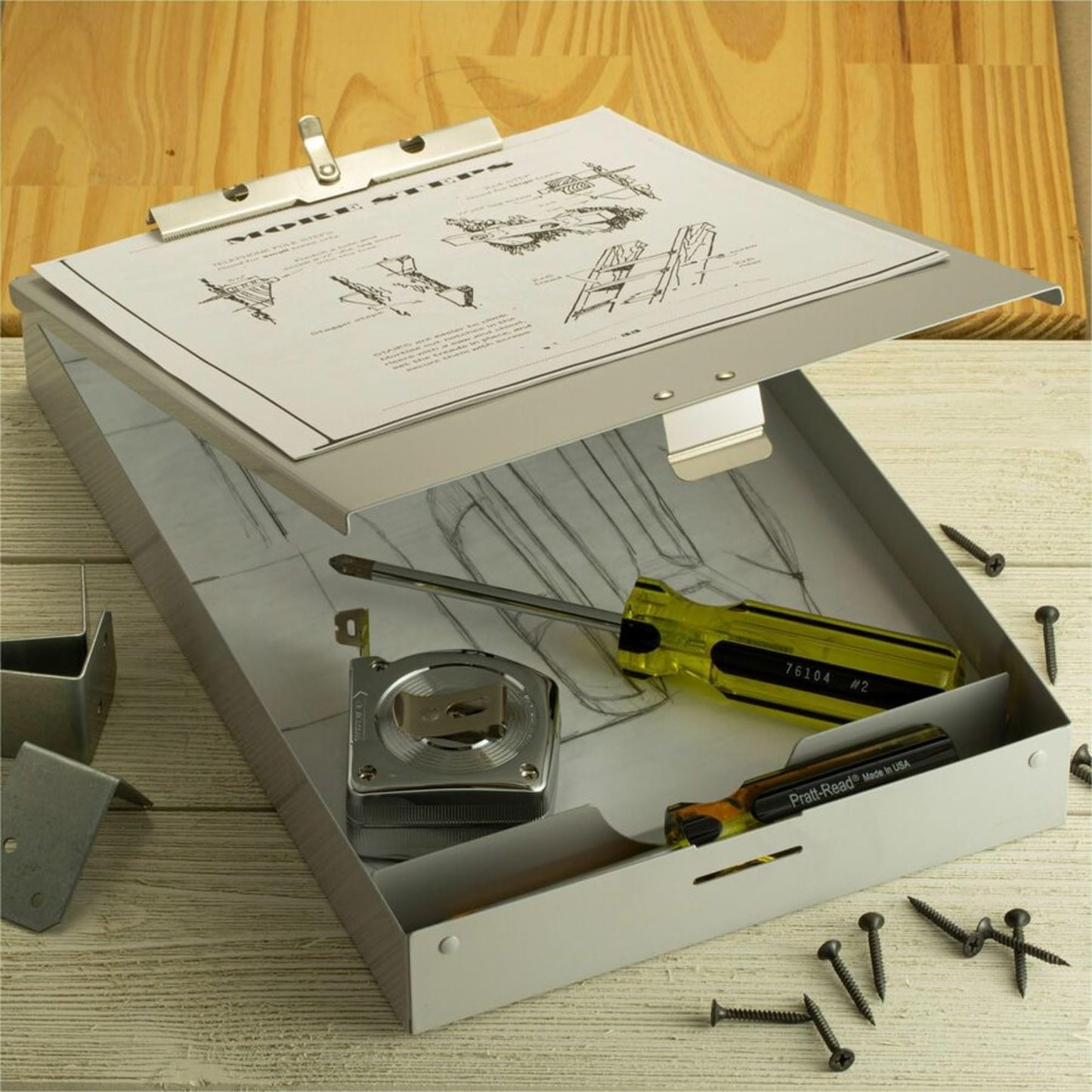 Officemate Aluminum Forms Storage Clipboard, 8.5 x 12 Inch (83200)