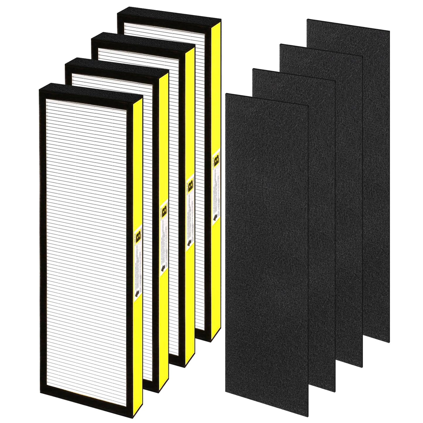 XBGG FLT4825 HEPA Filter B Replacement for Germ Guardian Air Purifier Filter Replacement for AC4825 AC4300 AC4800 AC4850 AC4900 Filter Replace, 4 Pack HEPA Filter B + 4 Carbon Pre-Filters
