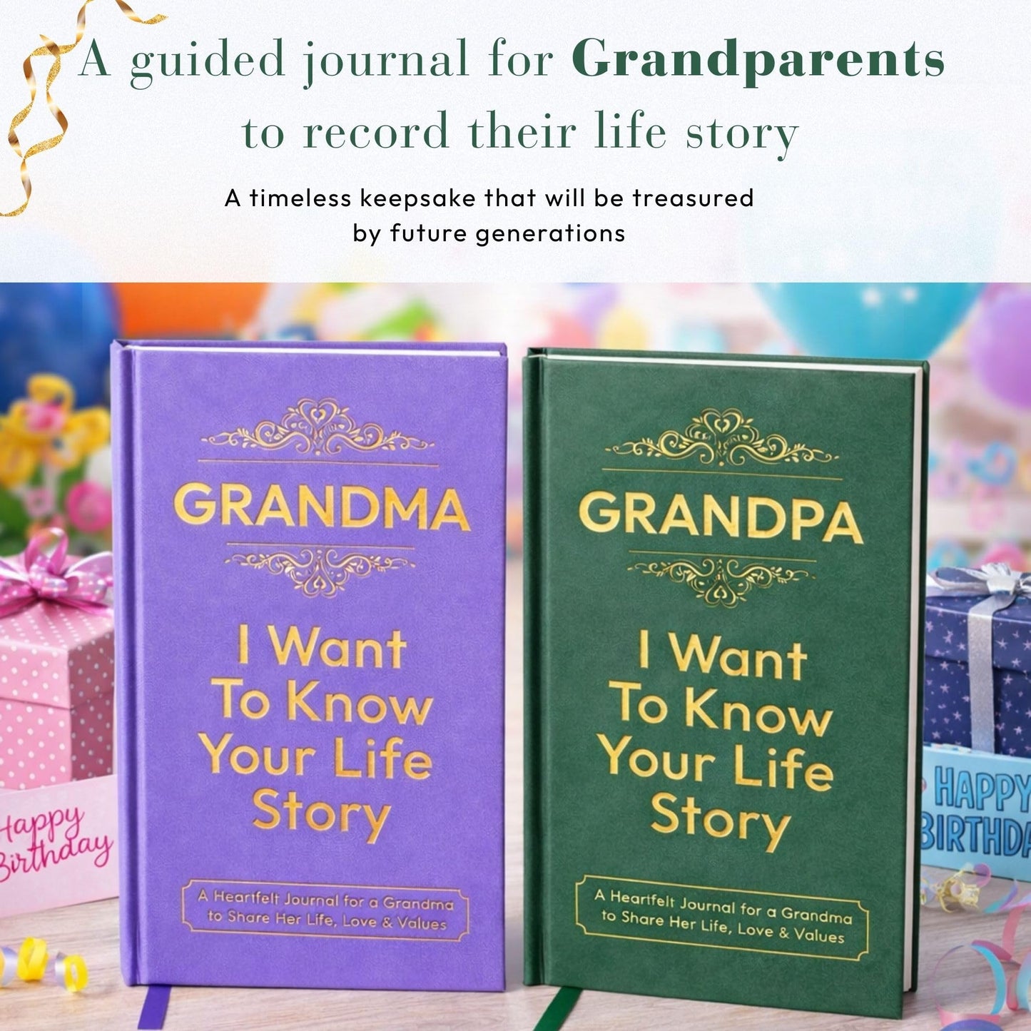 GrandPa and GrandMa I Want to Know Your Life Story Journal (Hardcover): Gifts for GrandPa and GrandMa – Perfect for Birthday, Thanksgiving Day, Mothers Day & Fathers Day & Christmas