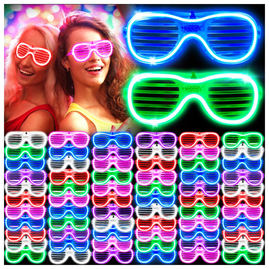 150 Pack Light up Glasses(6 Colors) with 3 Flashing Mode, LED Glasses Bulk For Halloween Neon Rave Party Supplies, Glow in the Dark Party Favor Glasses for Carnival Festival Birthday Wedding Adult Kid