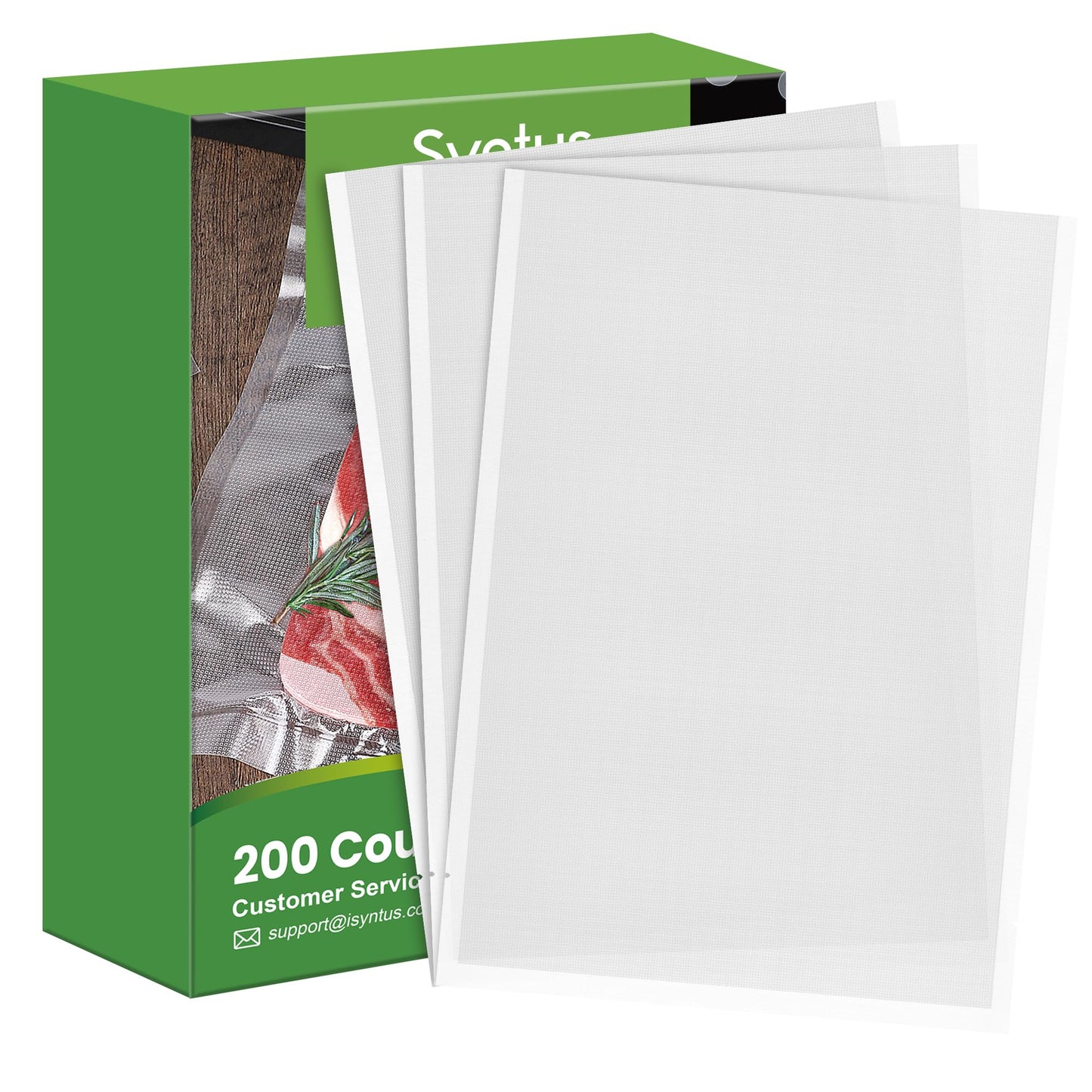 Syntus 200 Count Vacuum Sealer Bags Gallon 11 x 16 inch for Seal a Meal, Commercial Grade BPA Free Heavy Duty Precut Seal Bags, Food Vac Bags for Storage, Meal Prep or Sous Vide