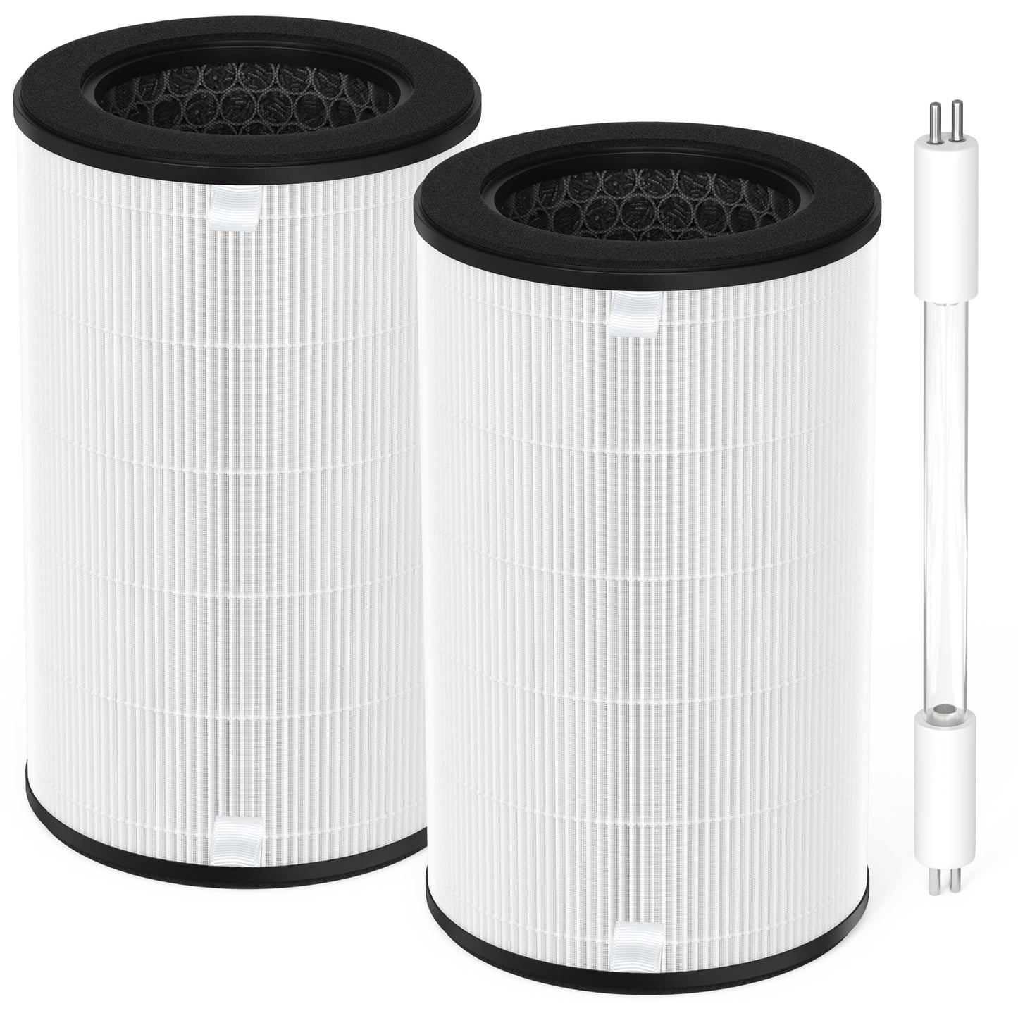 AP-T40FL Replacement Filter, Compatible with 1461901 Homedics Total Clean 5-in-1 Air Purifier, AP-T45, AP-T45WT, AP-T40, AP-T40WT, AP-T40WTAR, 2 Pack with Replacement Bulb