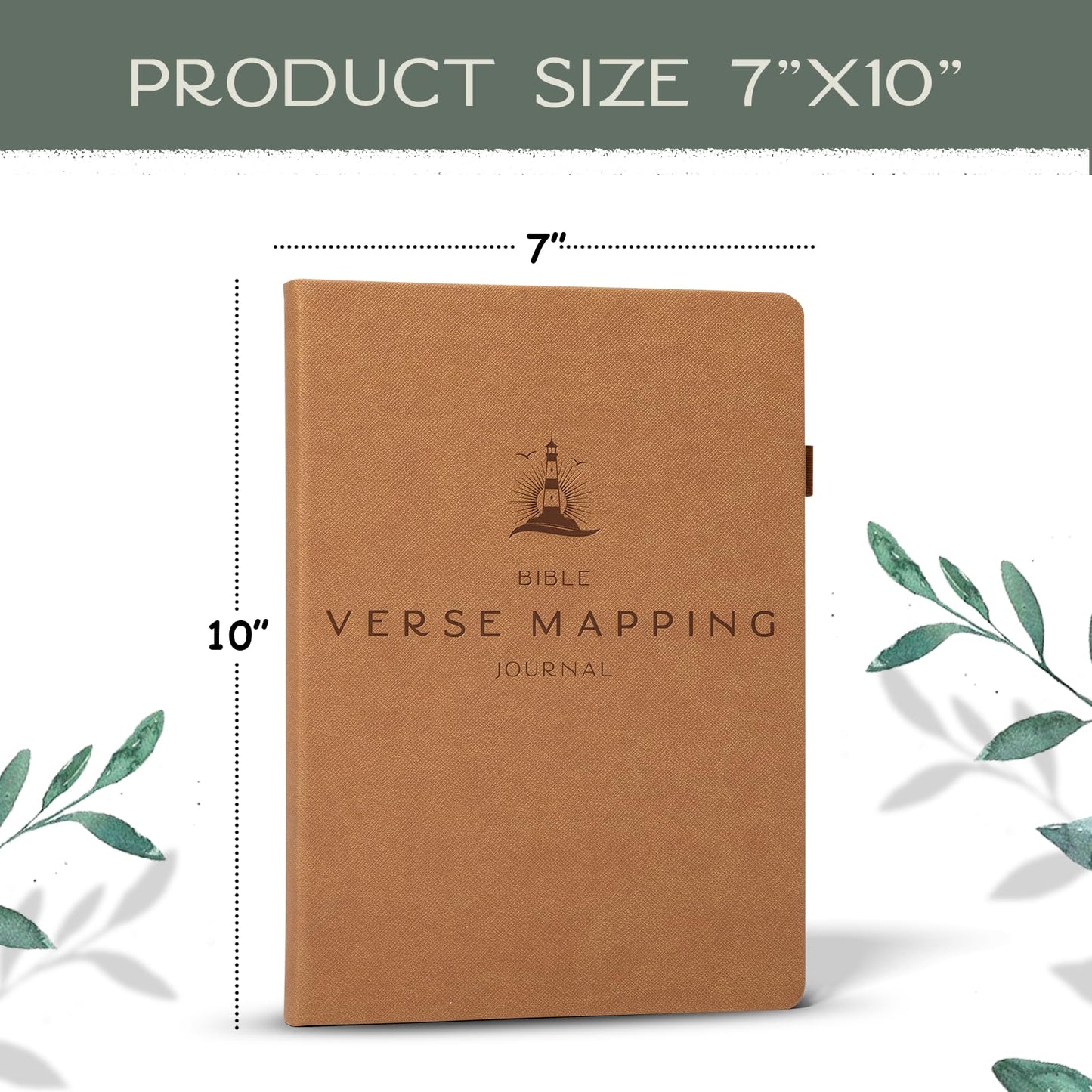 Graceful By Design Bible Verse Mapping Journal - Vegan Leather - Premium Bible Study Journaling Kit (Desert Brown)