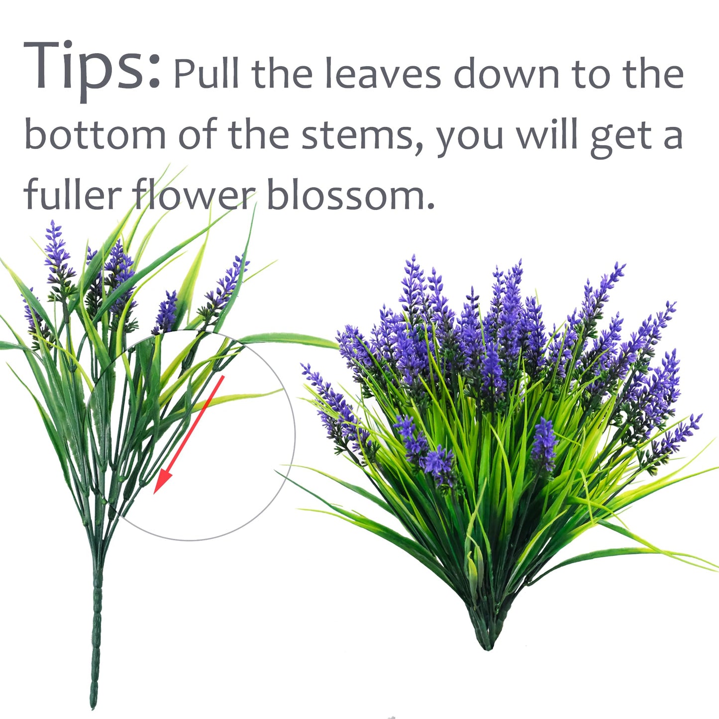 Rowfad 44 Pcs Artificial Outdoor Flowers Lavender Fake Greenery Plants UV Resistant Grass with Purple Flowers for Pot Decor for Window Garden Patio Hanging Planter Pathway Front Porch (44, Purple)