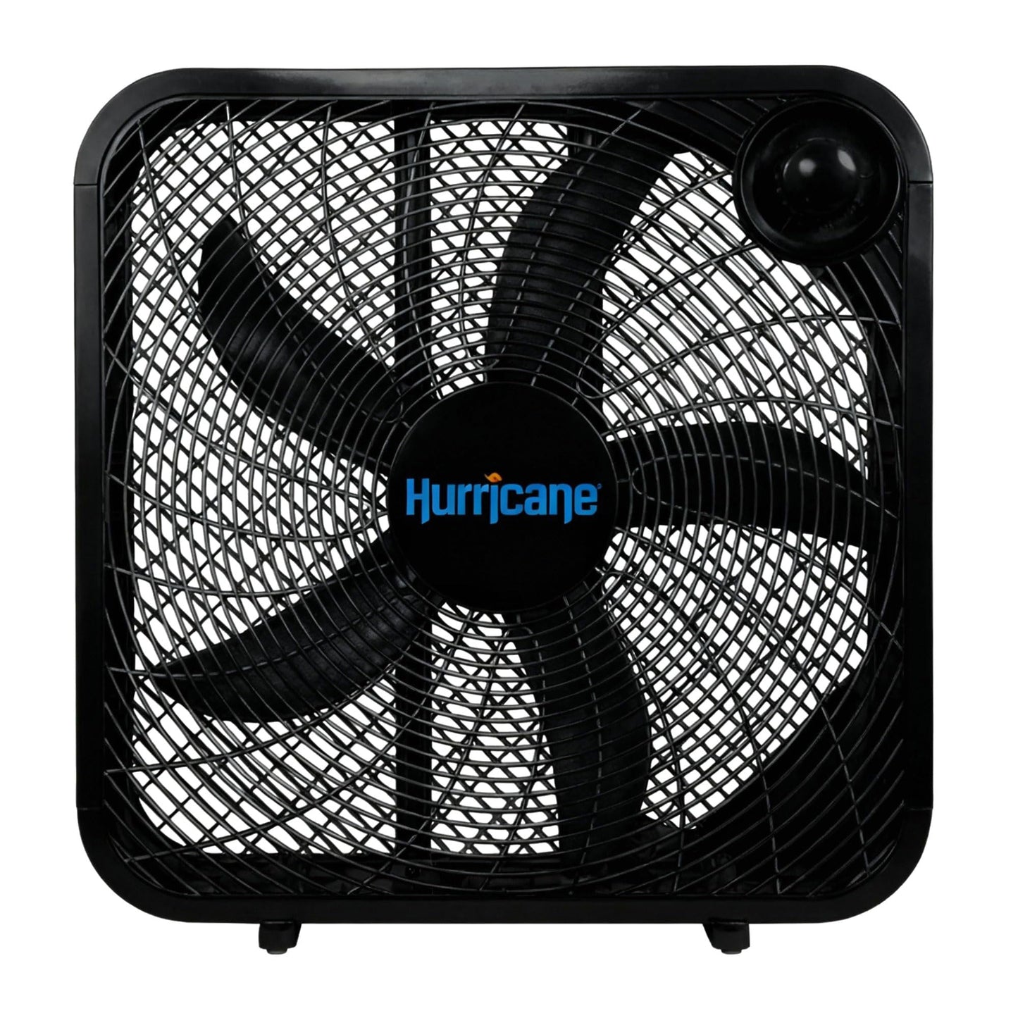 Hurricane Classic Floor Mount Box Fan w/ 3 Quiet Speeds, Black, 20" - Corded Portable Electric Air Cooling Unit w/ Powerful 2400 CFM Airflow for Home, Garage, Office, Bedroom & Basement