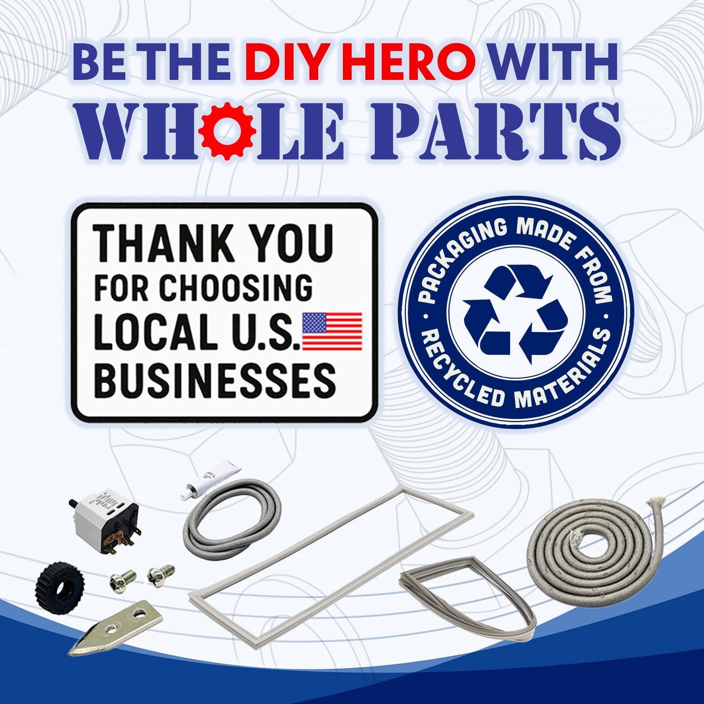Upgraded Whole Parts Gas Cooktop Knob Kit (5 Pieces) Part #00654043 - Replacement and Compatible with Some Bosch Burners/Ranges - Replaces AP5325796 - Non-OEM Appliance Parts & Accessories